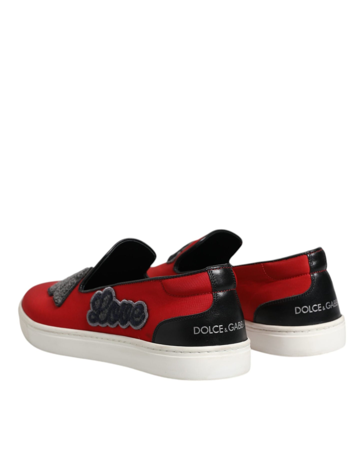 Dolce & Gabbana Rot Leder Nylon Low Top Männer Turnschuhe Schuhe