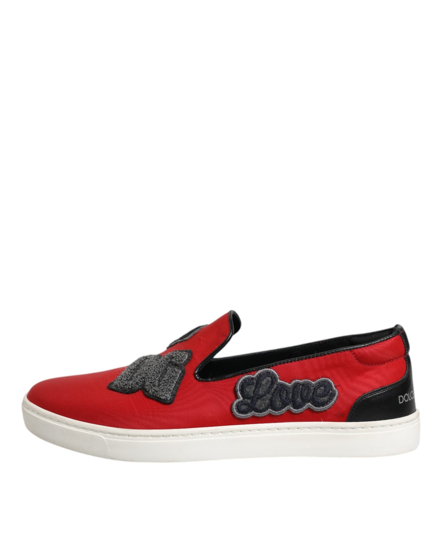 Dolce & Gabbana Rot Leder Nylon Low Top Männer Turnschuhe Schuhe