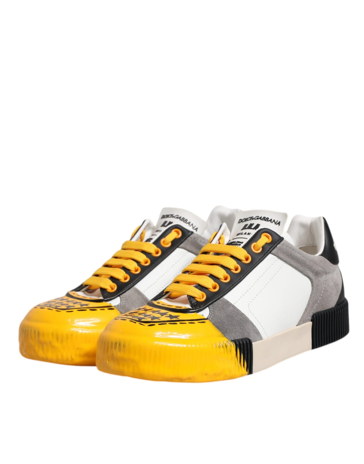 Dolce & Gabbana Multicolor Leder DNA Low Top Sneakers Schuhe