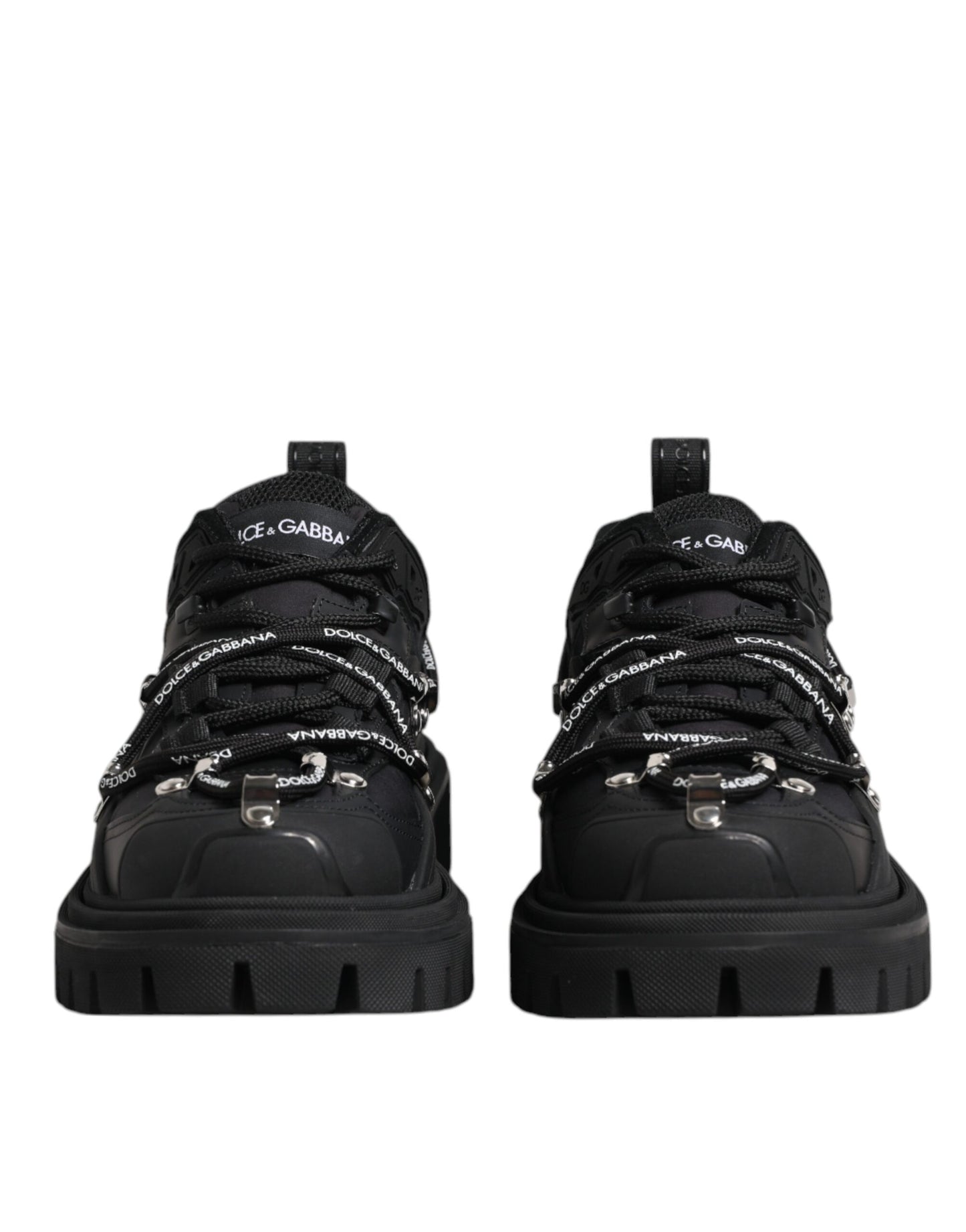 Dolce & Gabbana Schwarze Low Top Lace Up Trekking Sneakers Schuhe