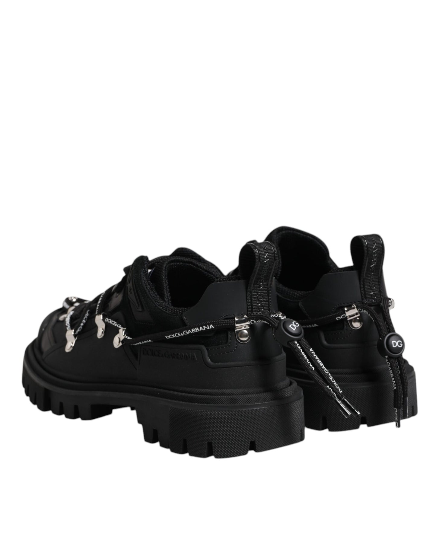 Dolce & Gabbana Schwarze Low Top Lace Up Trekking Sneakers Schuhe