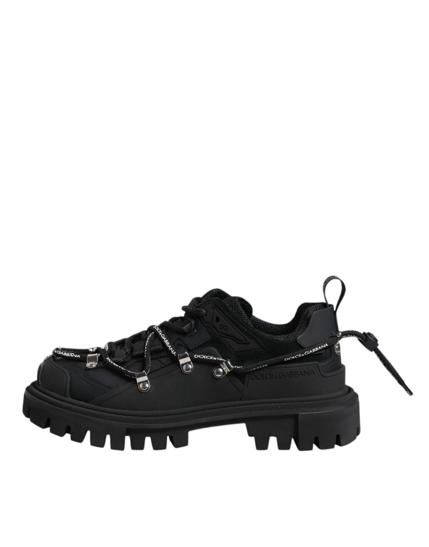 Dolce & Gabbana Schwarze Low Top Lace Up Trekking Sneakers Schuhe