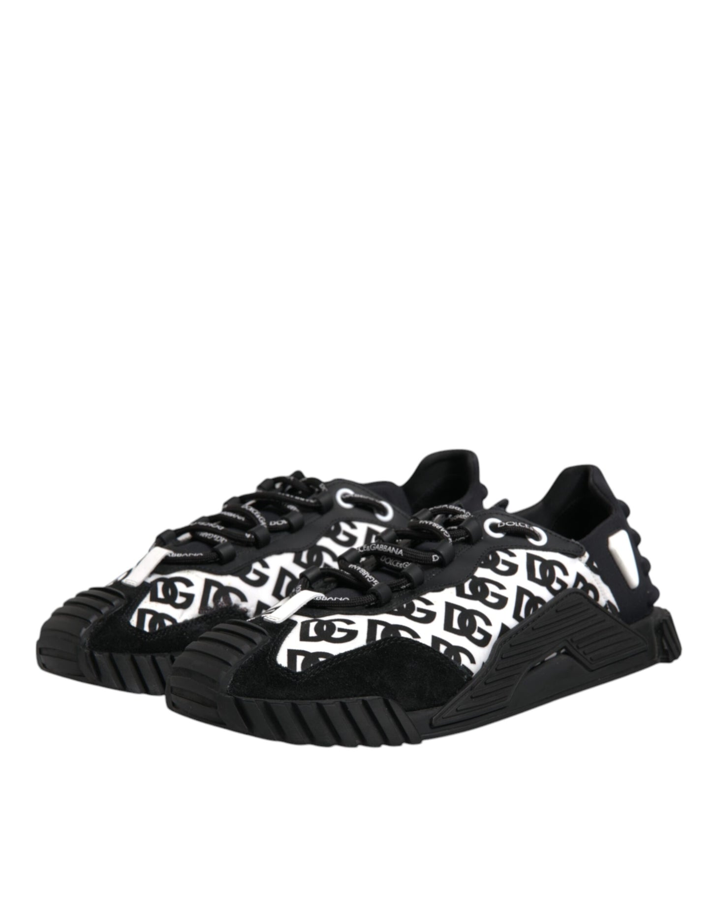 Dolce & Gabbana Schwarz Logo Nylon Low Top NS1 Turnschuhe Schuhe