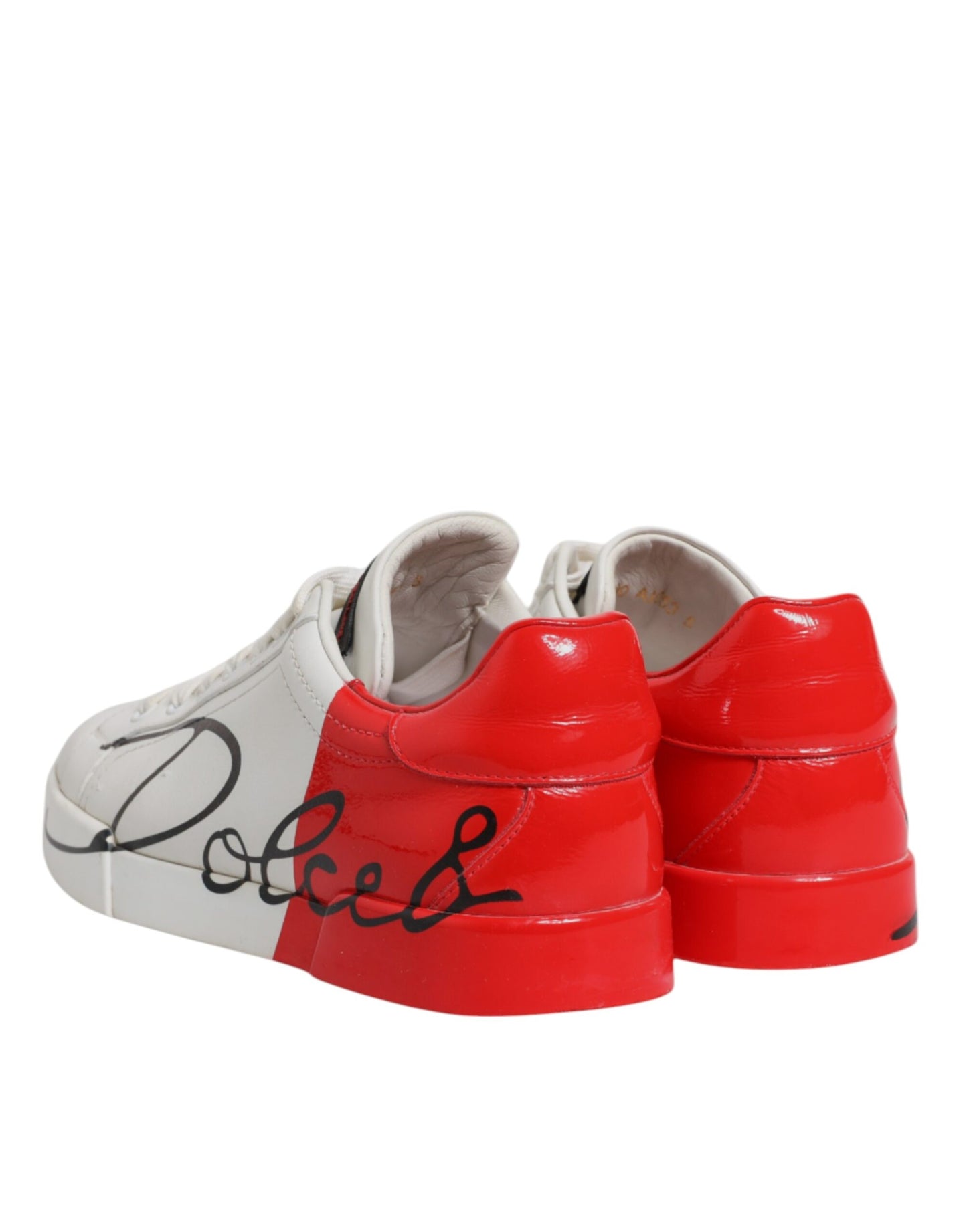 Dolce & Gabbana Weiß Rot Portofino Leder Turnschuhe Schuhe