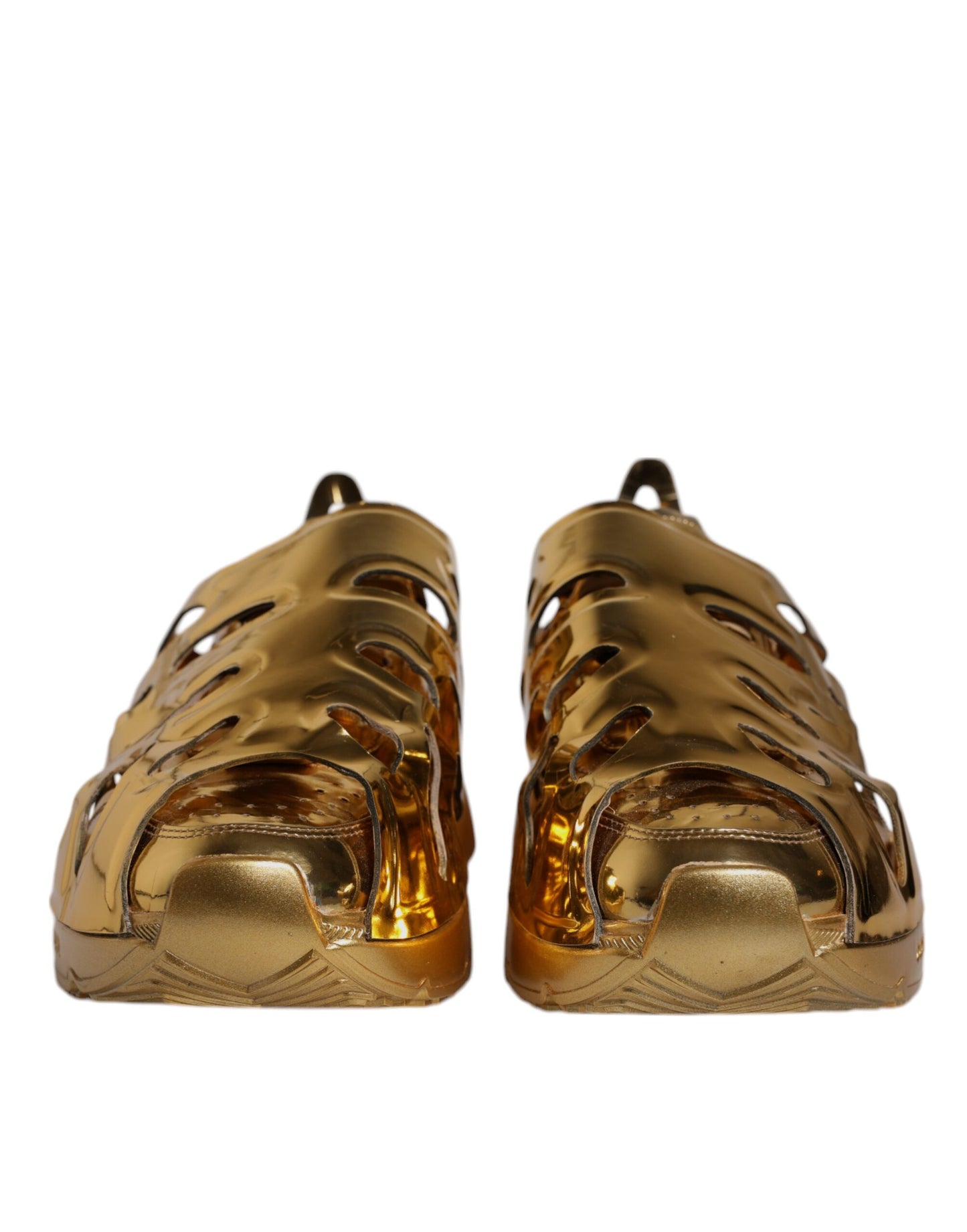 Dolce & Gabbana Gold Daymaster Leder Low Top Sneakers Schuhe