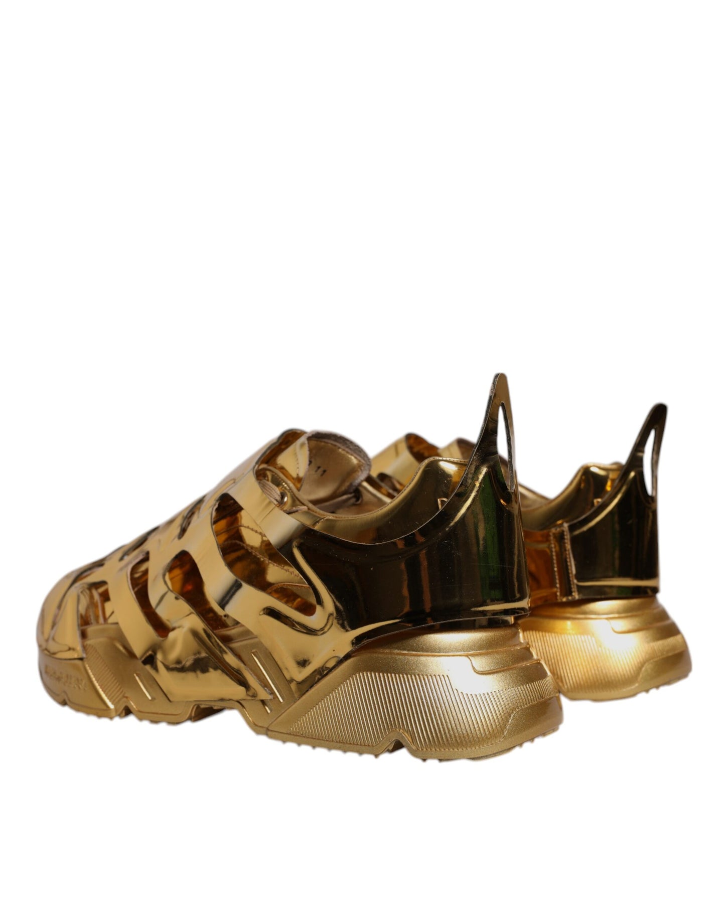 Dolce & Gabbana Gold Daymaster Leder Low Top Sneakers Schuhe