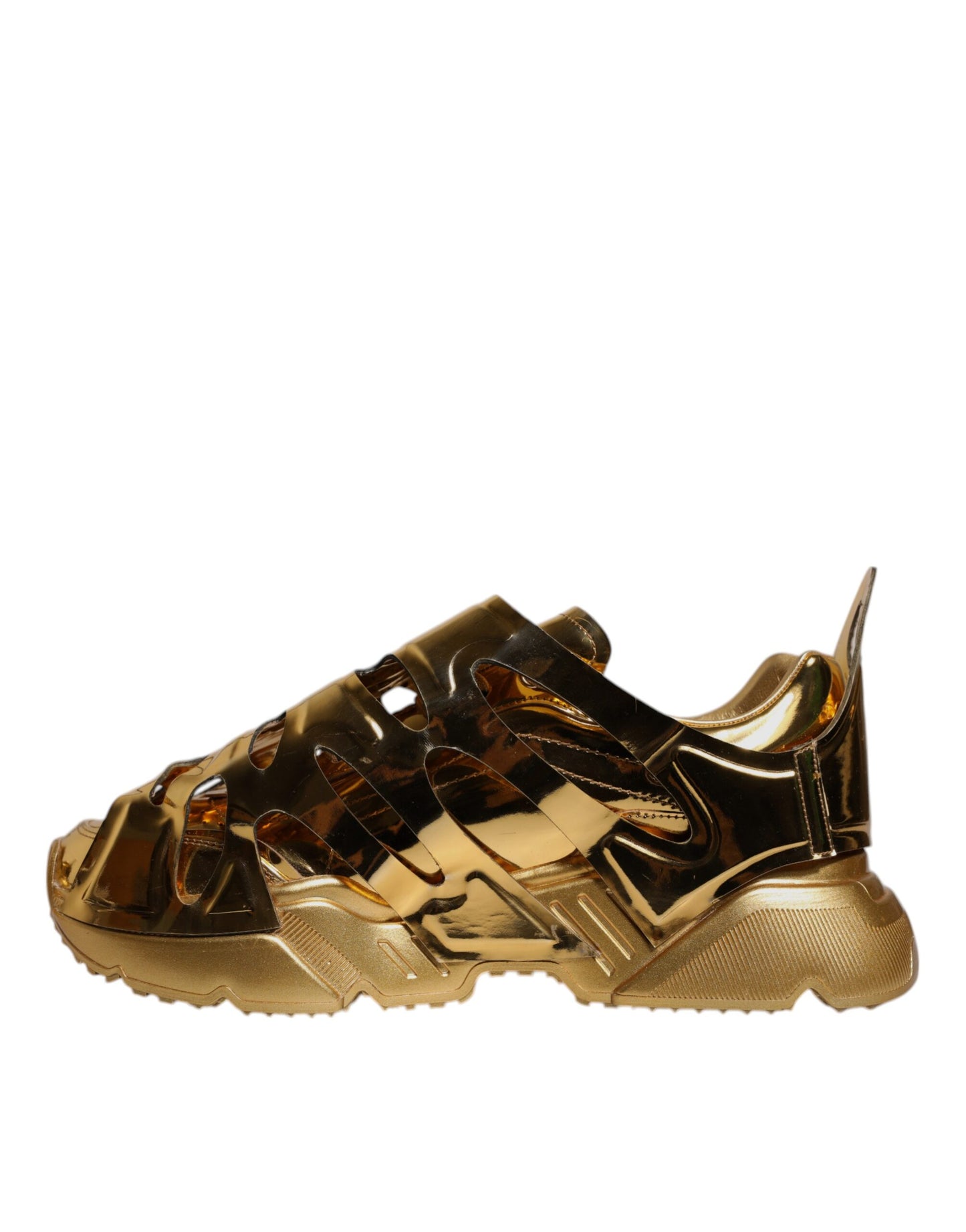 Dolce & Gabbana Gold Daymaster Leder Low Top Sneakers Schuhe