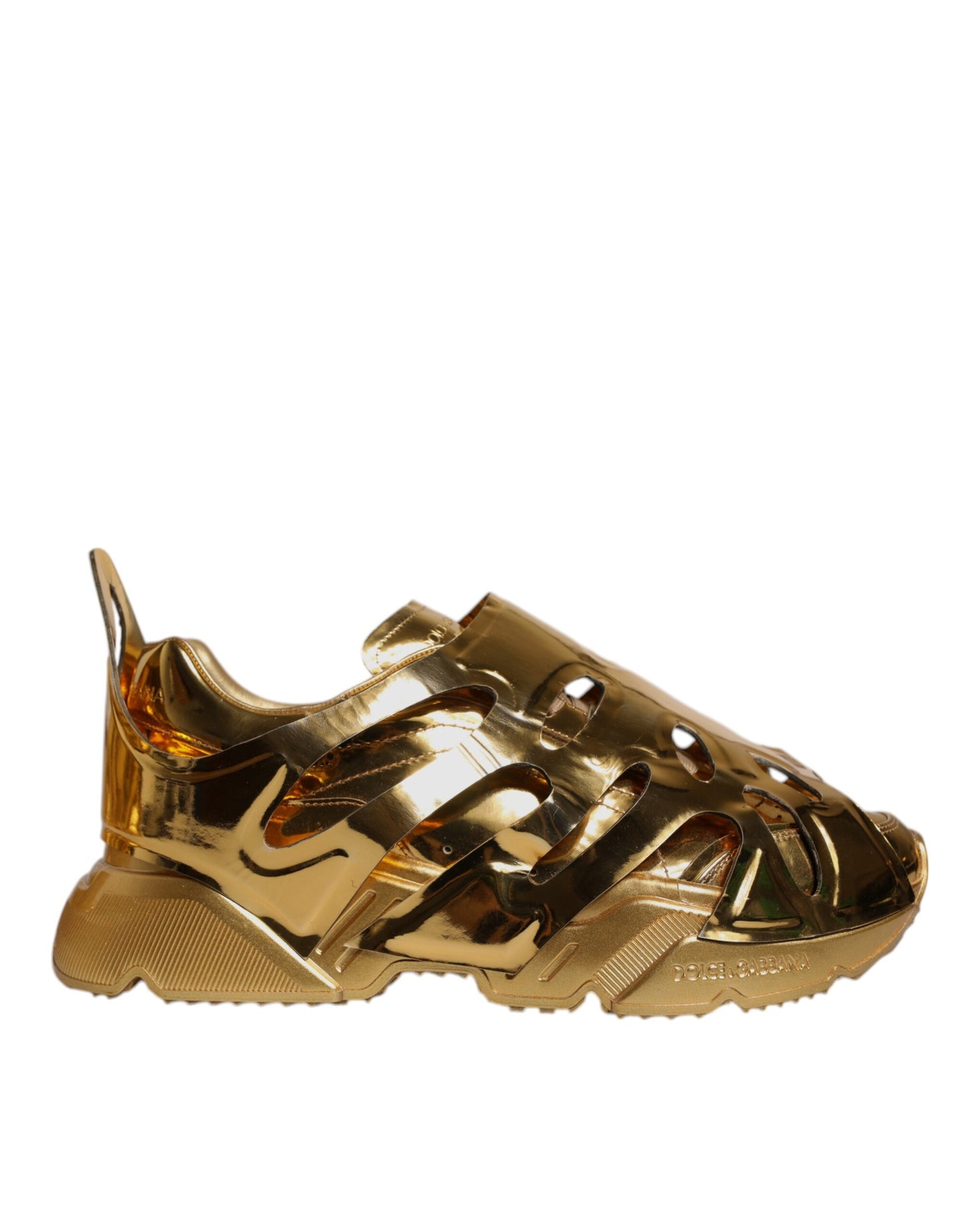 Dolce & Gabbana Gold Daymaster Leder Low Top Sneakers Schuhe