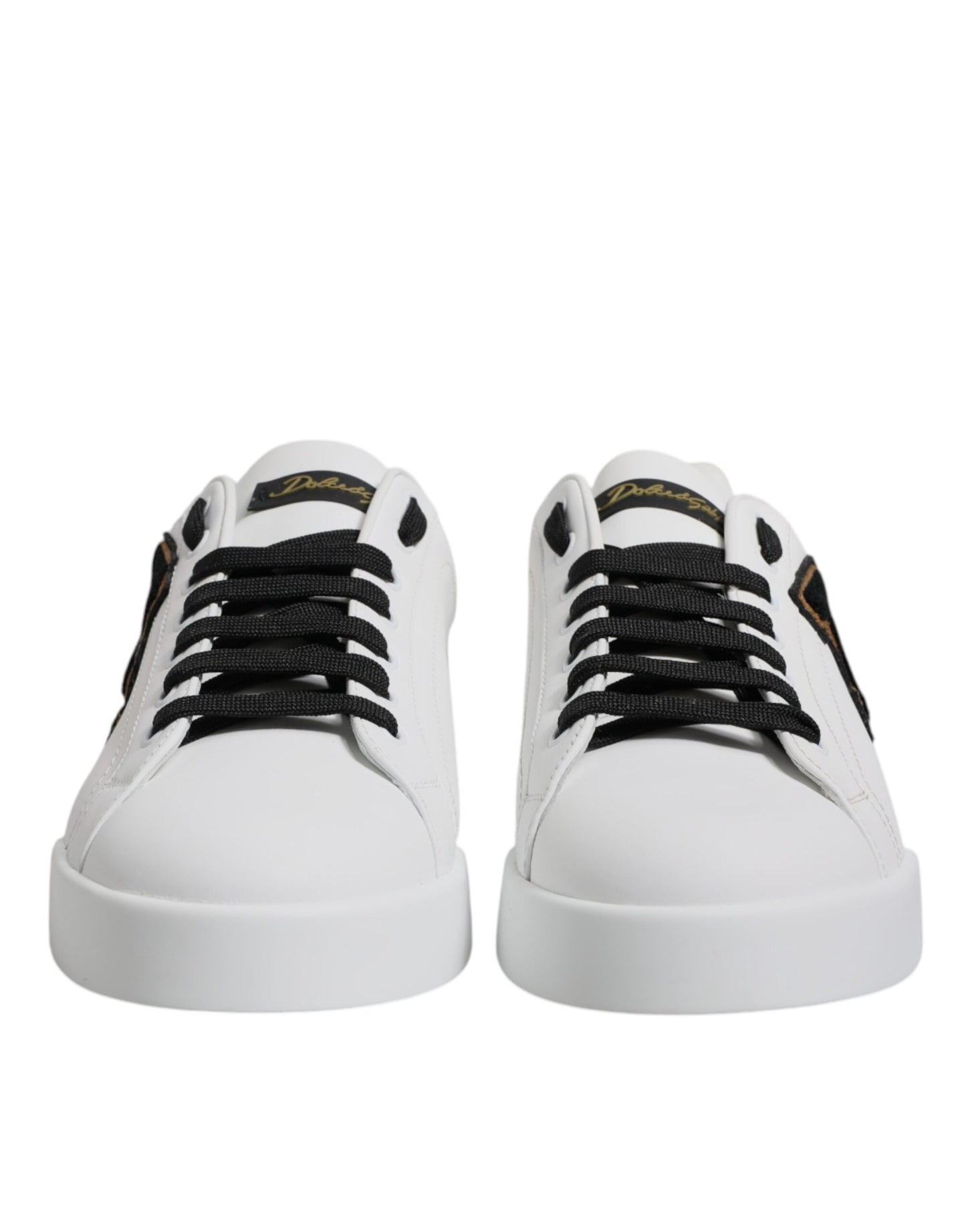 Dolce & Gabbana Weißes Leder DG Logo Low Top Sneakers Schuhe