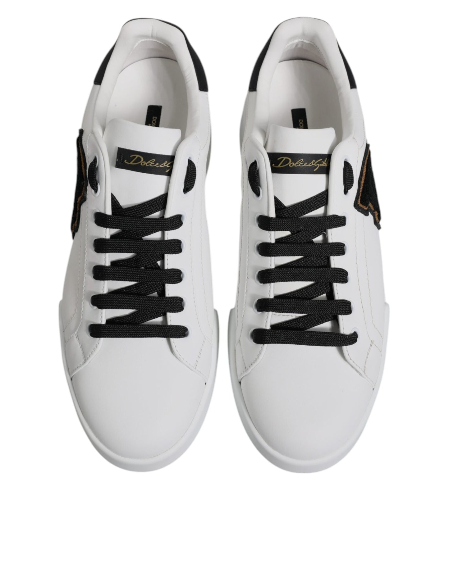 Dolce & Gabbana Weißes Leder DG Logo Low Top Sneakers Schuhe