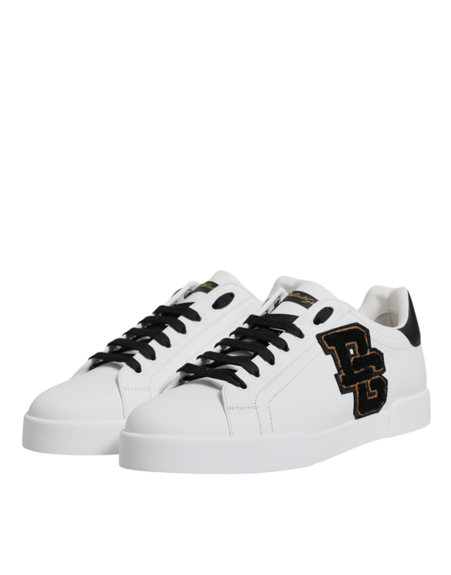 Dolce & Gabbana Weißes Leder DG Logo Low Top Sneakers Schuhe