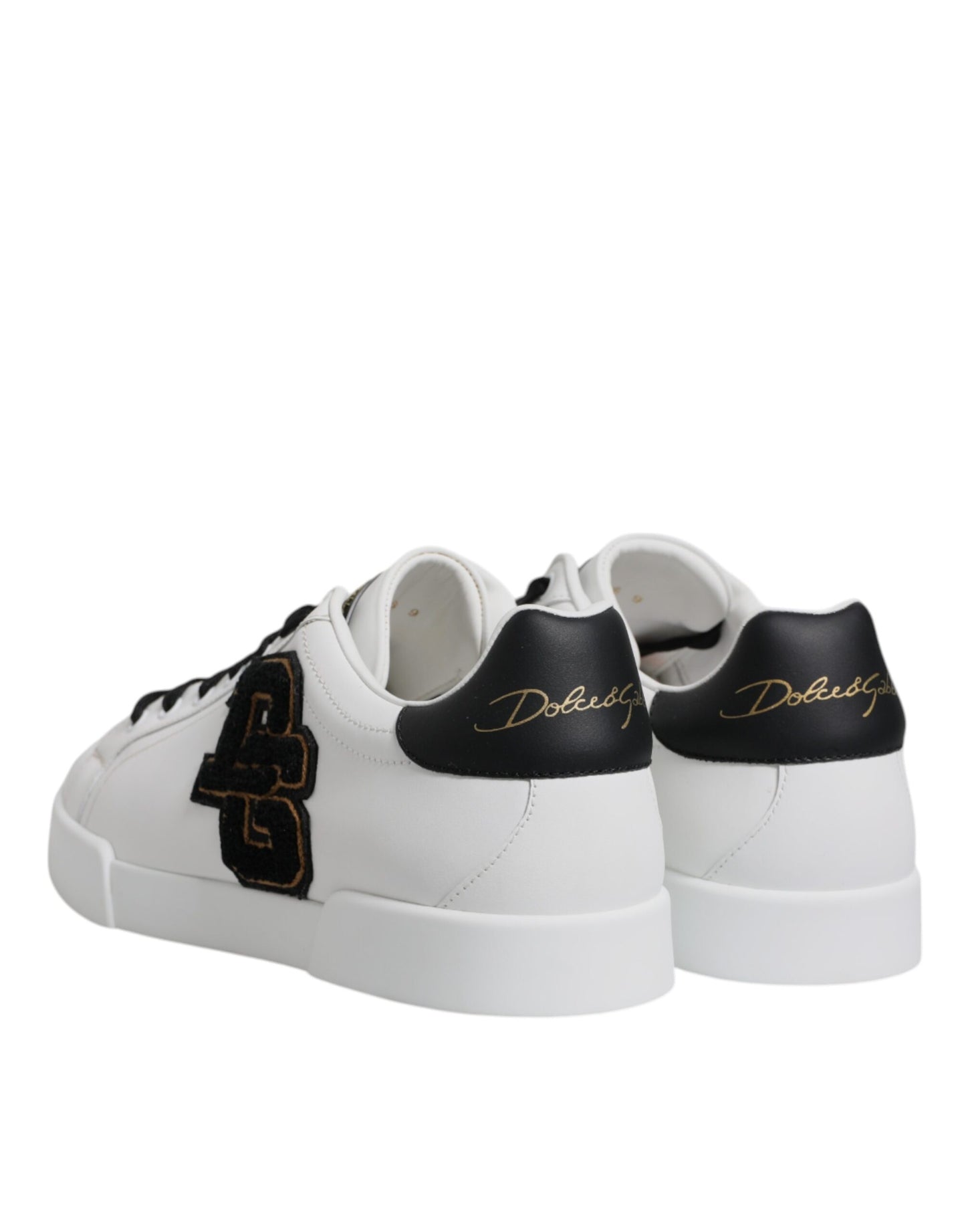 Dolce & Gabbana Weißes Leder DG Logo Low Top Sneakers Schuhe