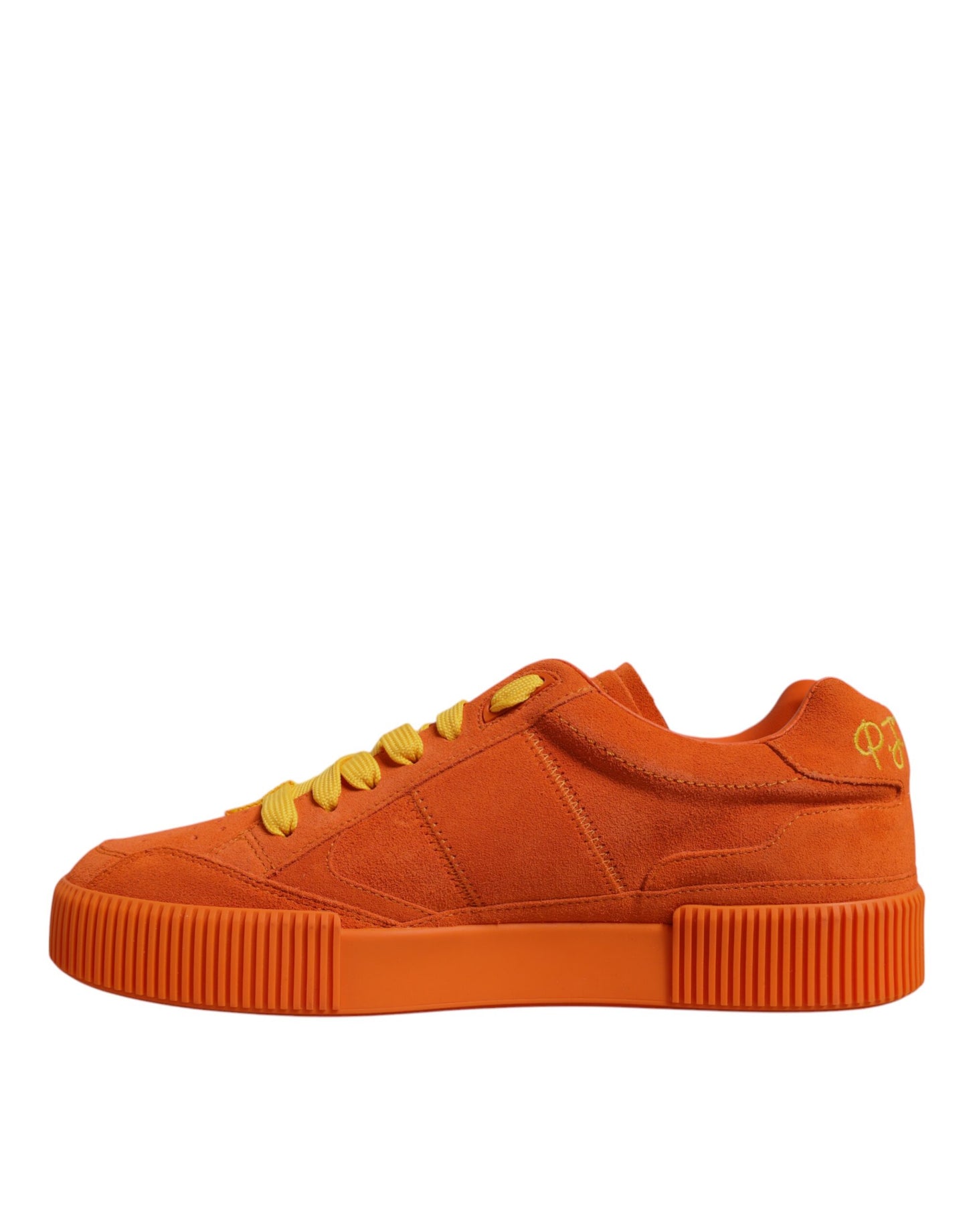 Dolce & Gabbana Orange Miami Leder Low Top Turnschuhe Schuhe