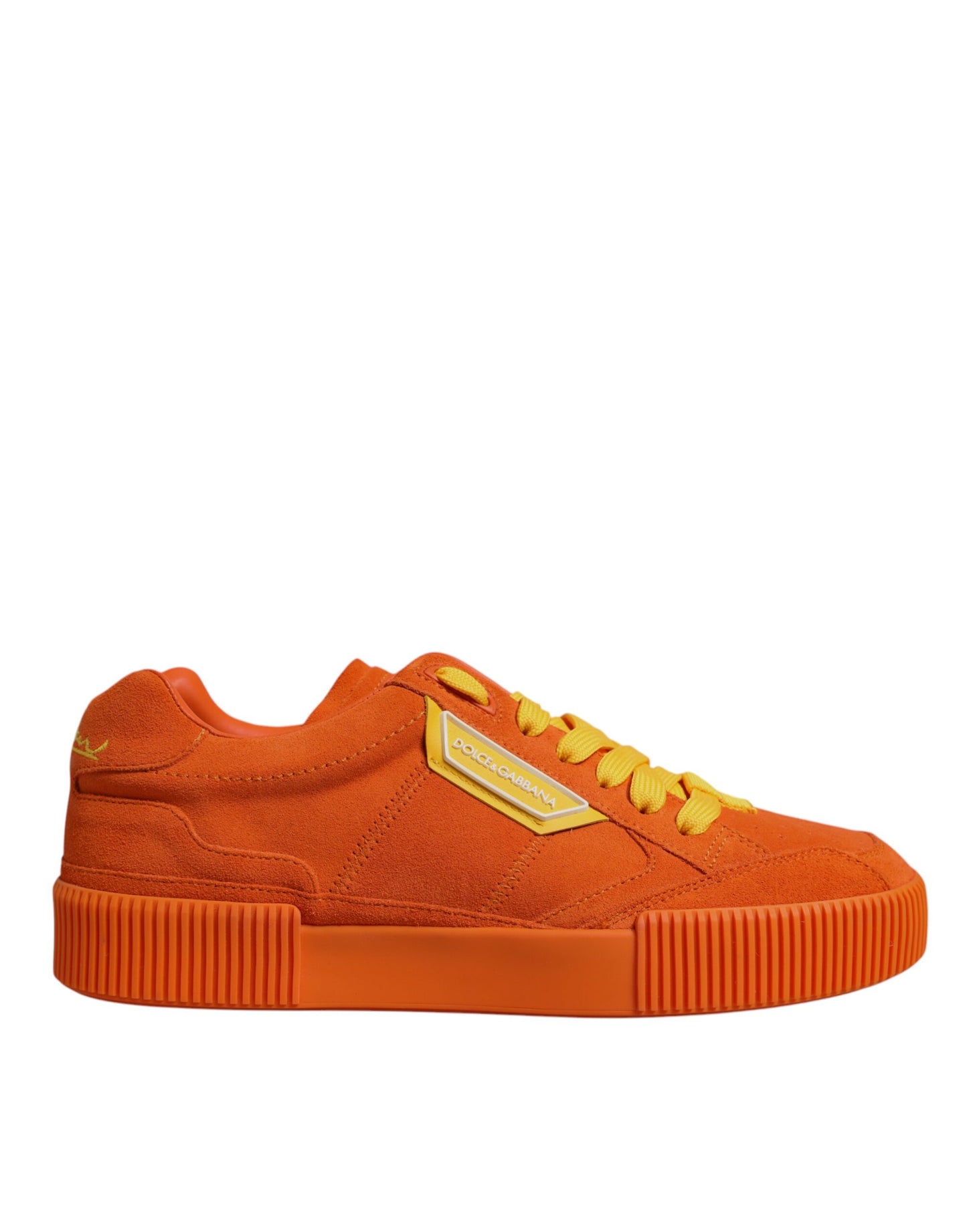 Dolce & Gabbana Orange Miami Leder Low Top Turnschuhe Schuhe