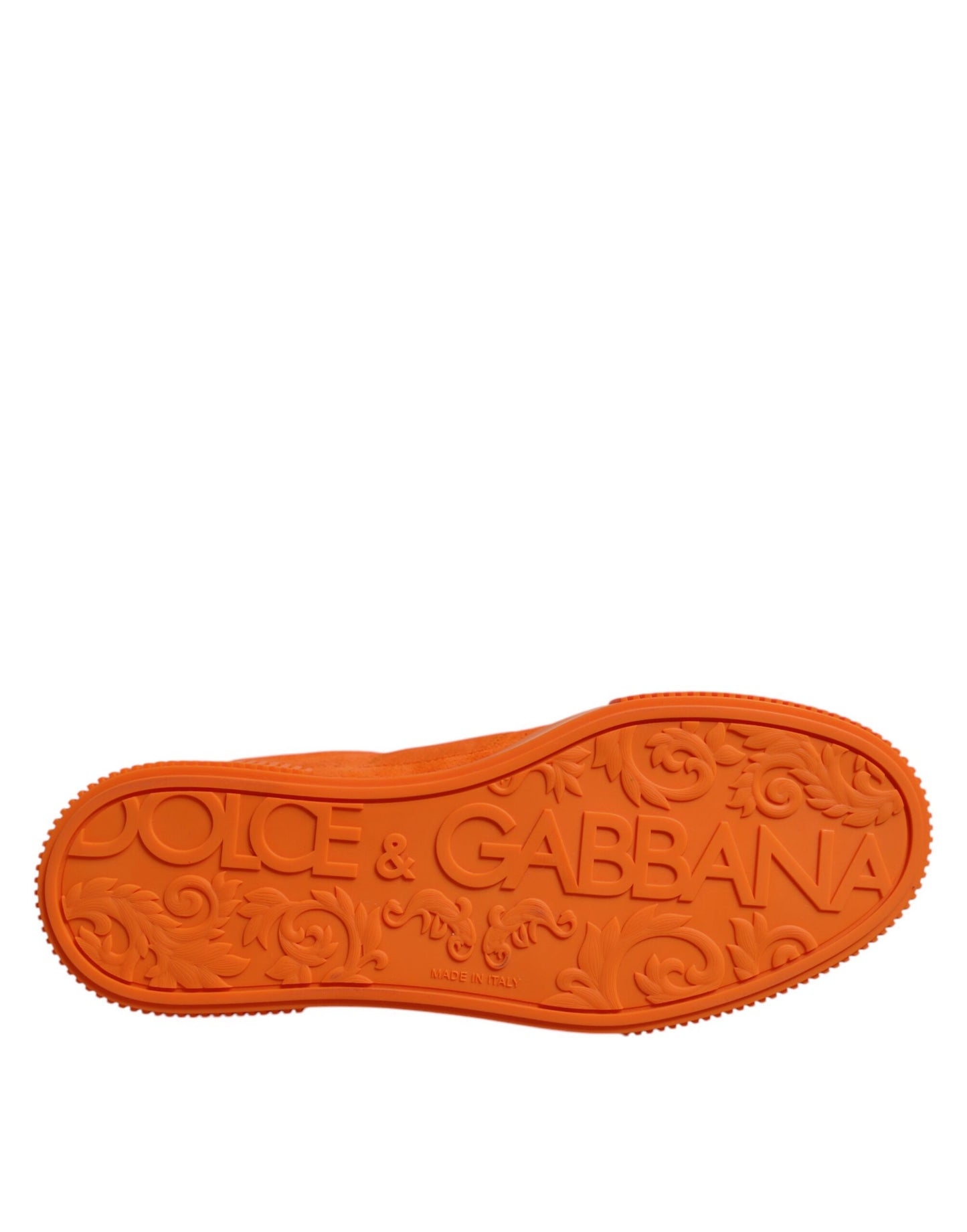 Dolce & Gabbana Orange Miami Leder Low Top Turnschuhe Schuhe