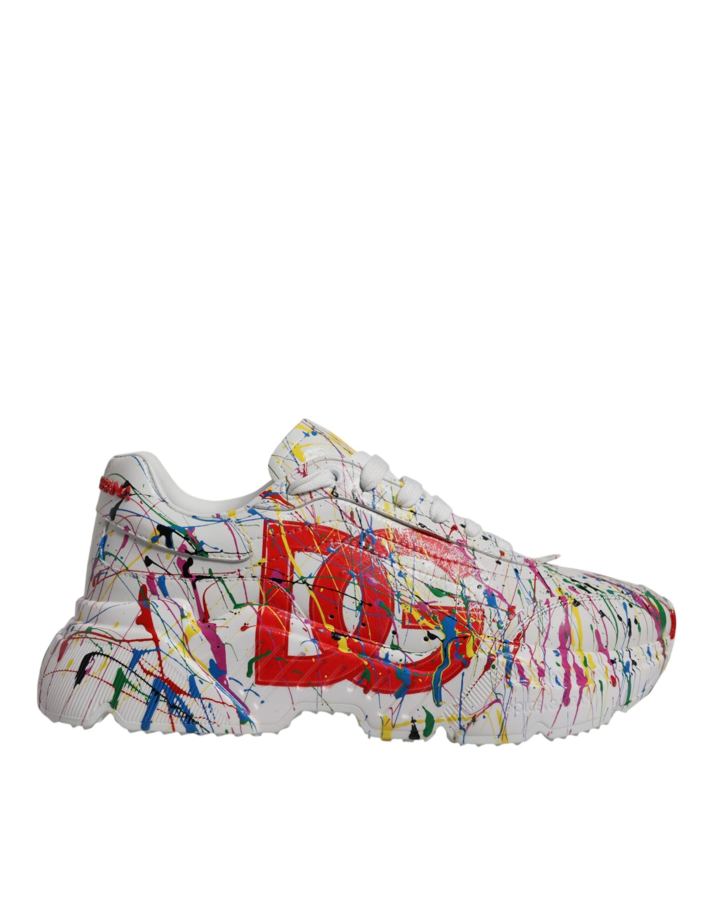 Dolce & Gabbana Weiß Daymaster Hand gemalt Turnschuhe Schuhe