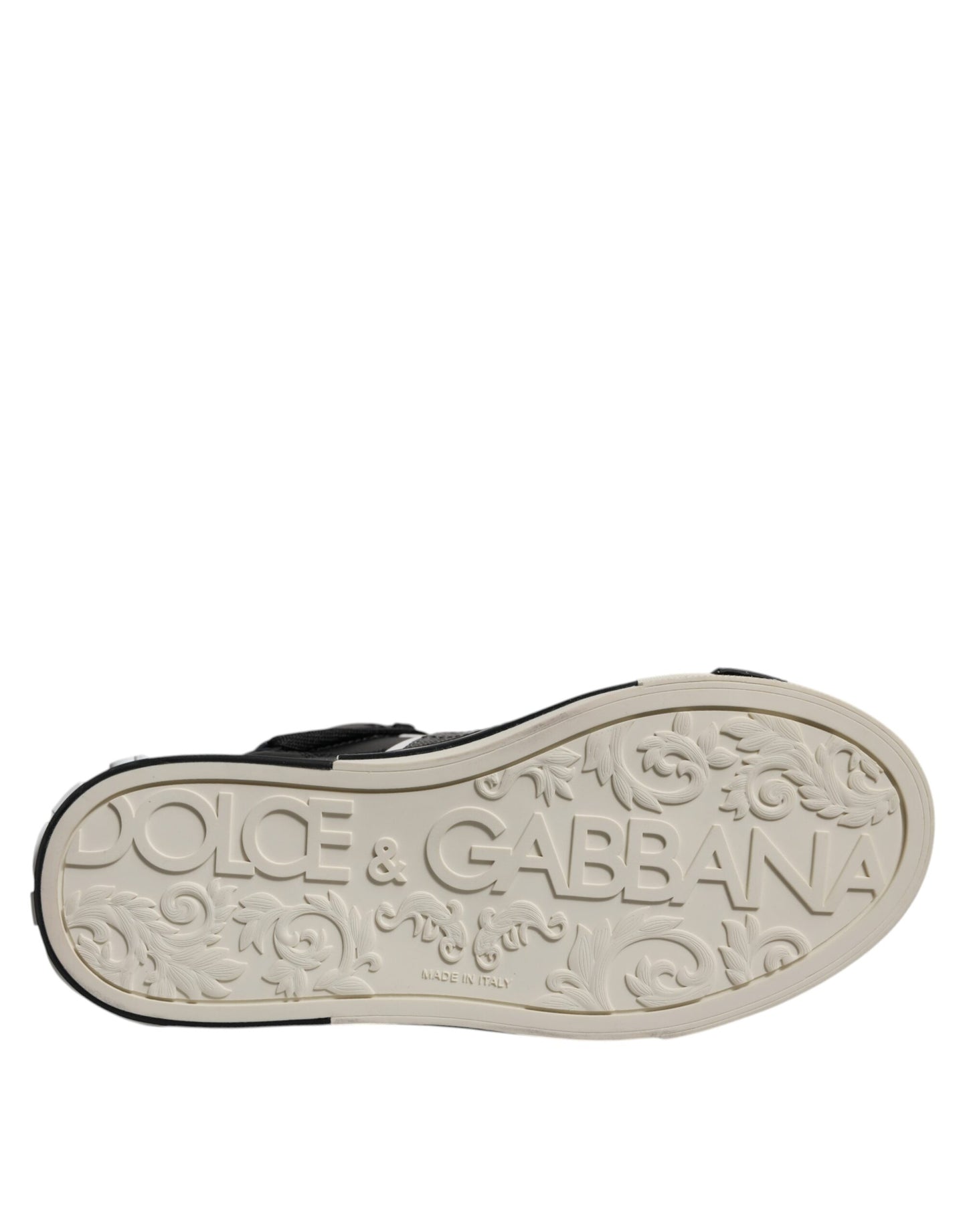 Dolce & Gabbana Schwarz Silber Leder High Top Sneaker Schuhe