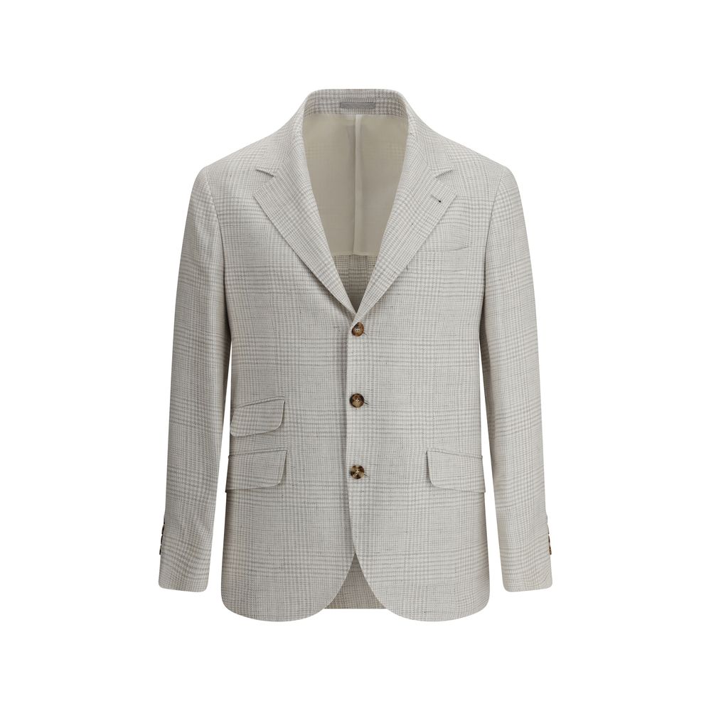 Brunello Cucinelli Einreihiger karierter Blazer