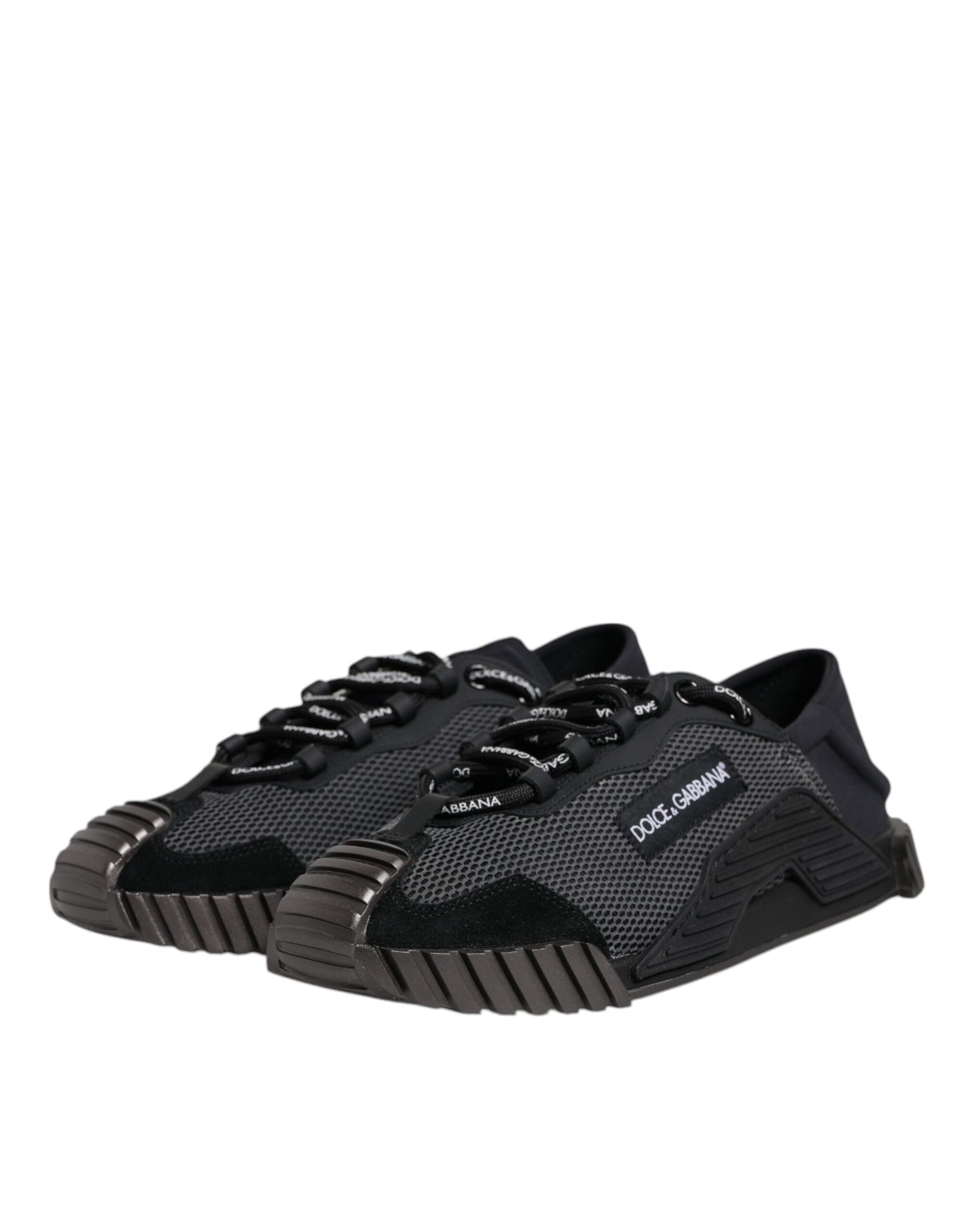 Dolce & Gabbana Schwarz Nylon NS1 Low Top Männer Turnschuhe Schuhe