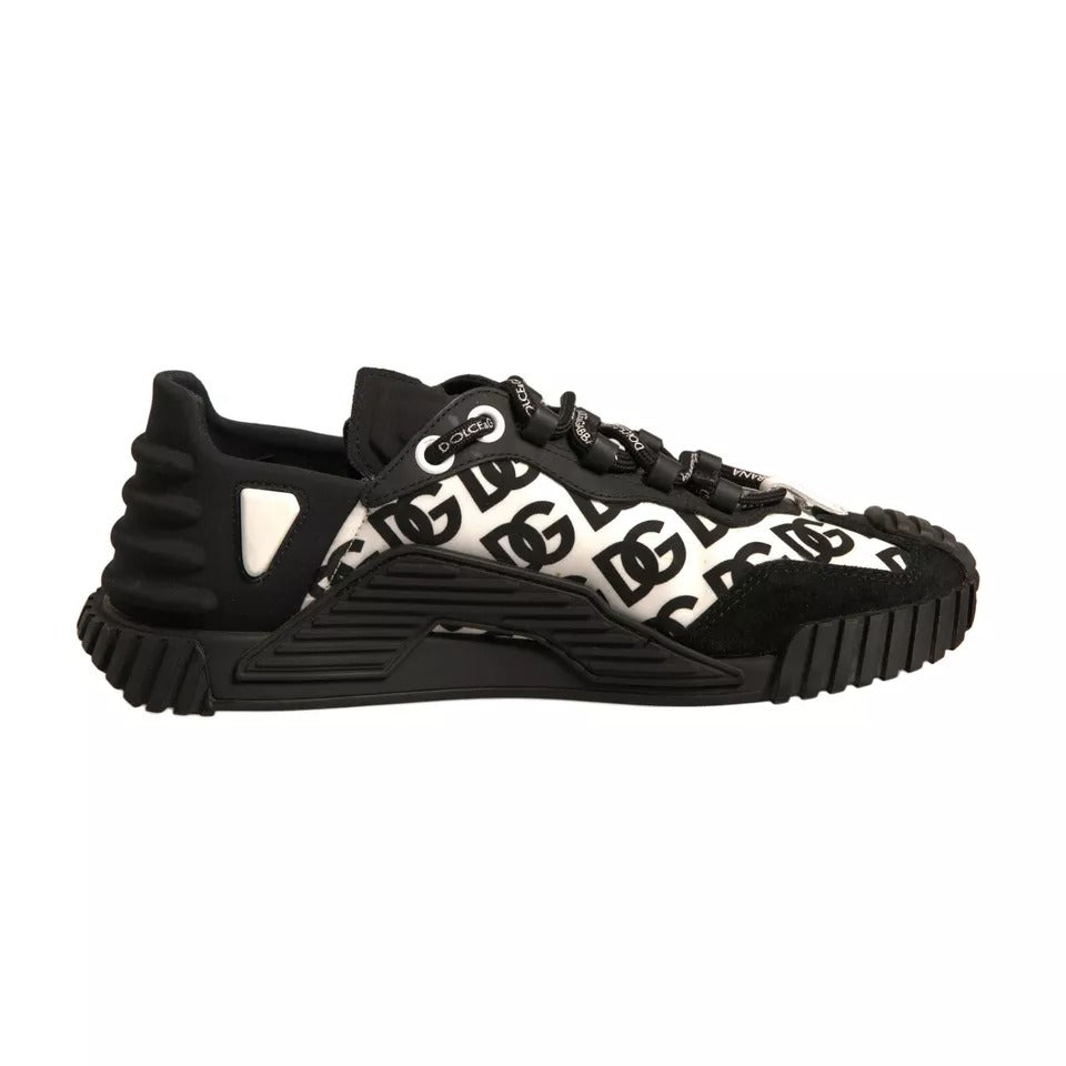 Dolce & Gabbana Schwarz Logo Lace Up Low Top NS1 Turnschuhe Schuhe