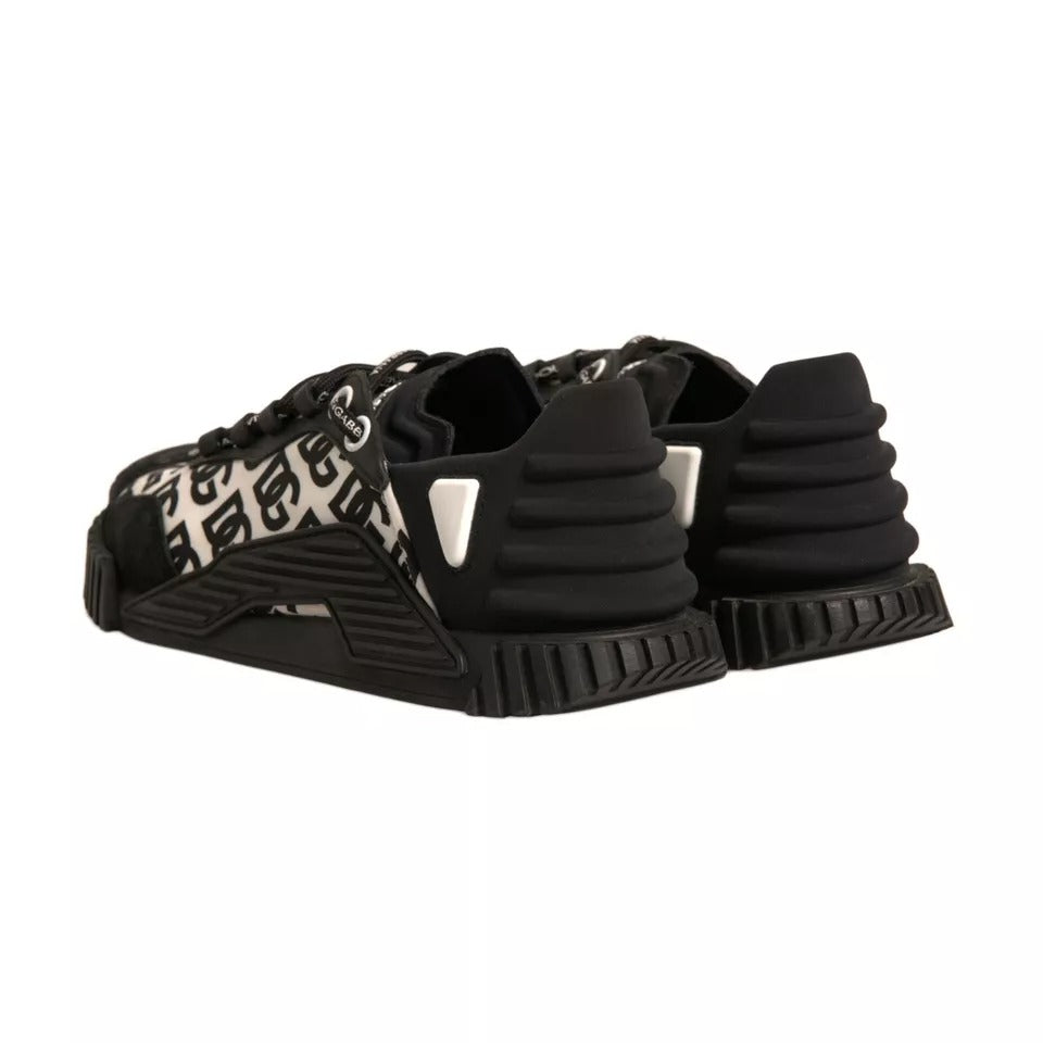 Dolce & Gabbana Schwarz Logo Lace Up Low Top NS1 Turnschuhe Schuhe