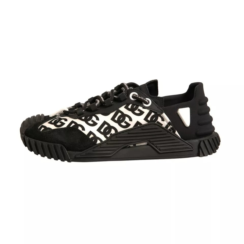 Dolce & Gabbana Schwarz Logo Lace Up Low Top NS1 Turnschuhe Schuhe