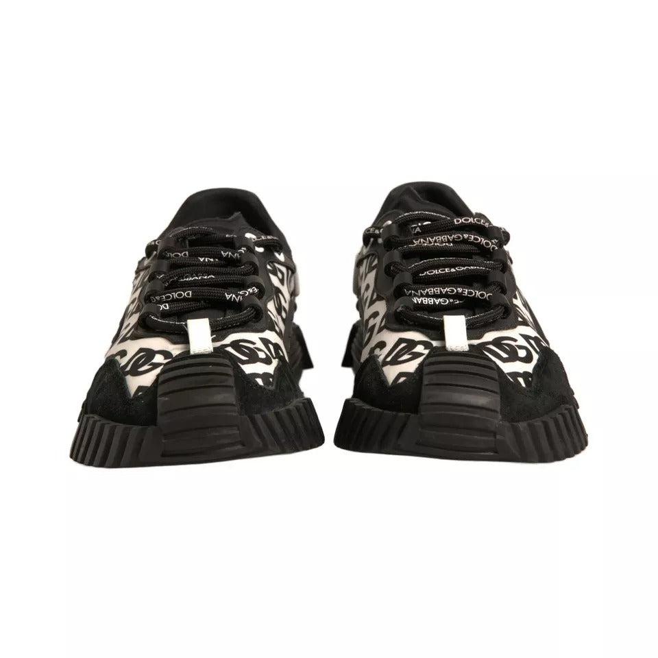 Dolce & Gabbana Schwarz Logo Lace Up Low Top NS1 Turnschuhe Schuhe