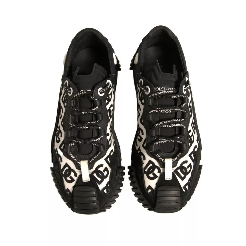 Dolce & Gabbana Schwarz Logo Lace Up Low Top NS1 Turnschuhe Schuhe