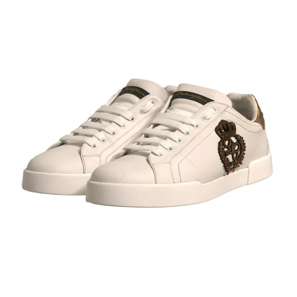 Dolce & Gabbana Weiß Crown Patch Portofino Turnschuhe Schuhe