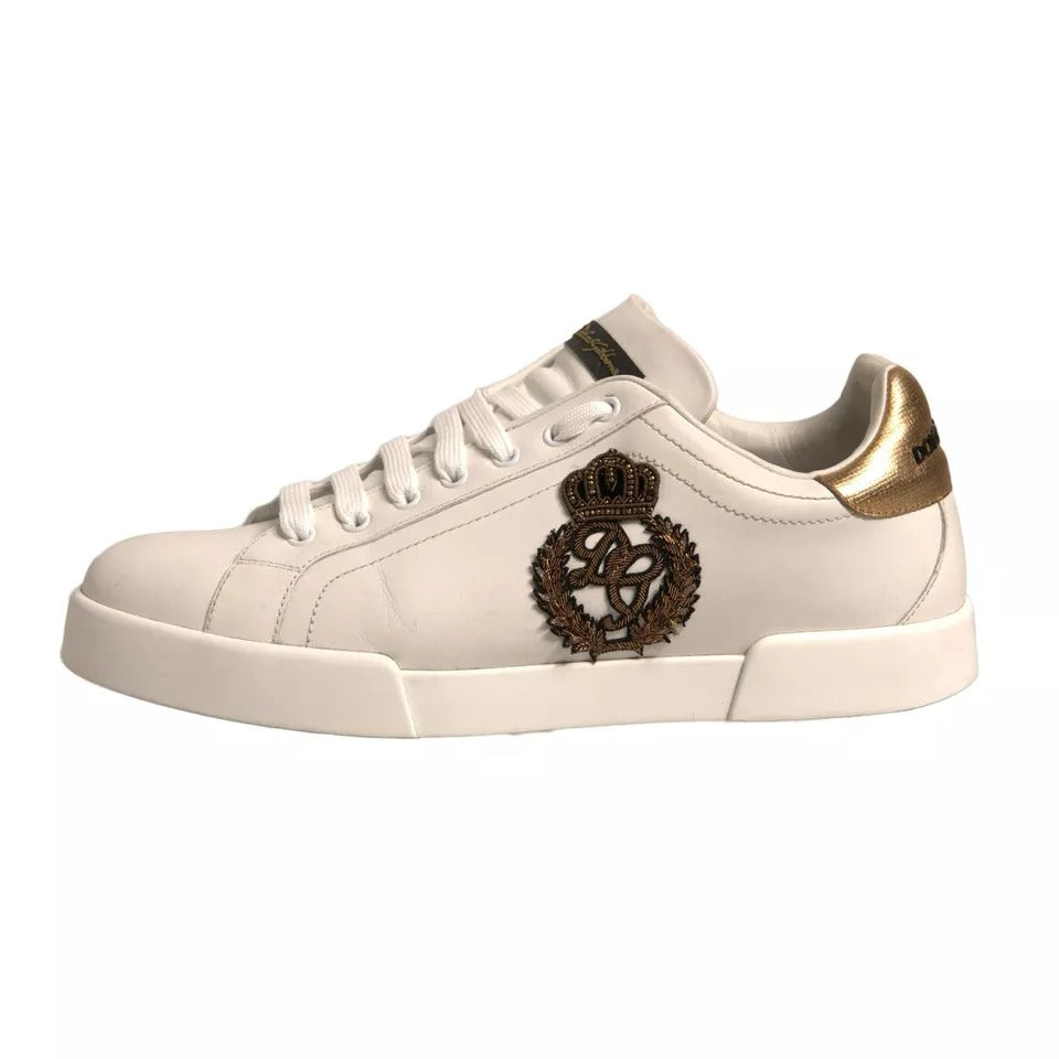 Dolce & Gabbana Weiß Crown Patch Portofino Turnschuhe Schuhe