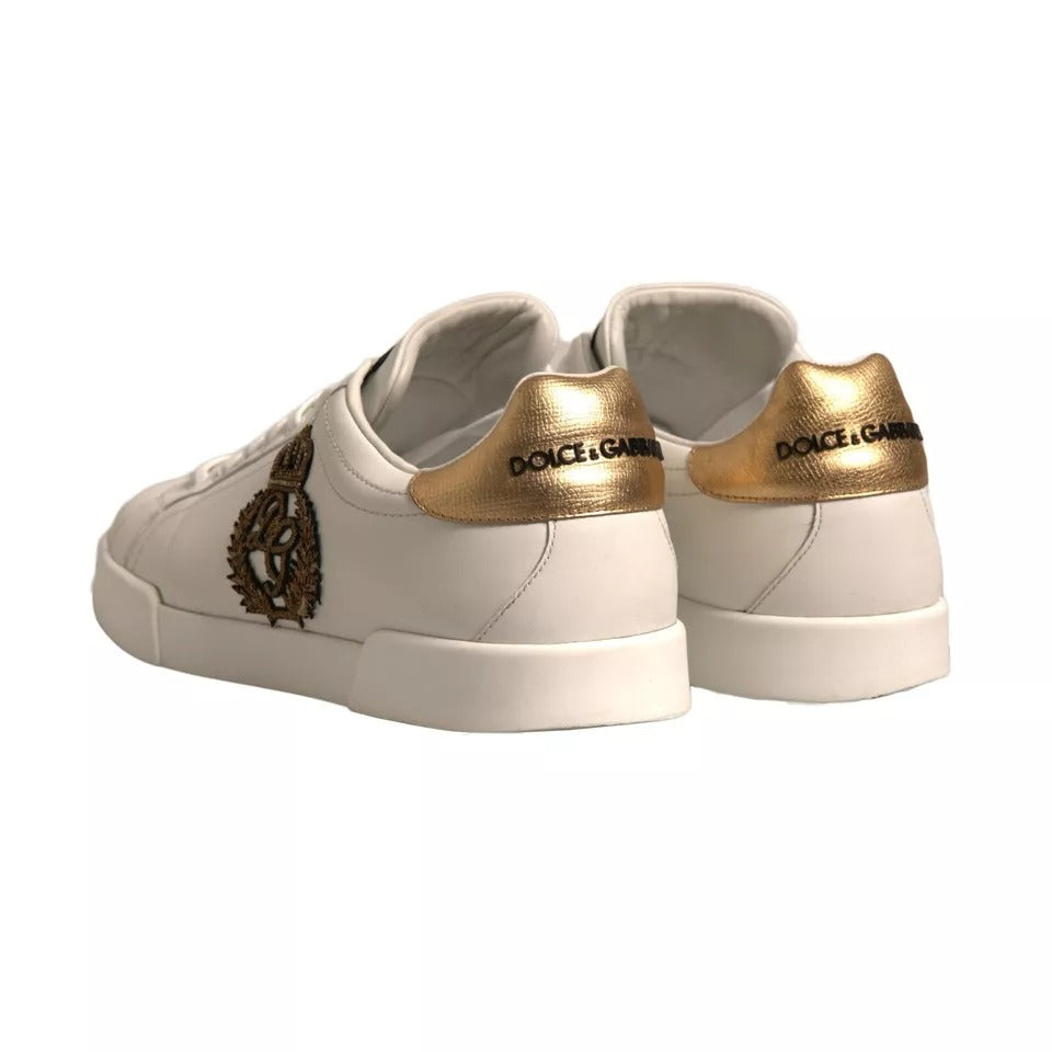 Dolce & Gabbana Weiß Crown Patch Portofino Turnschuhe Schuhe