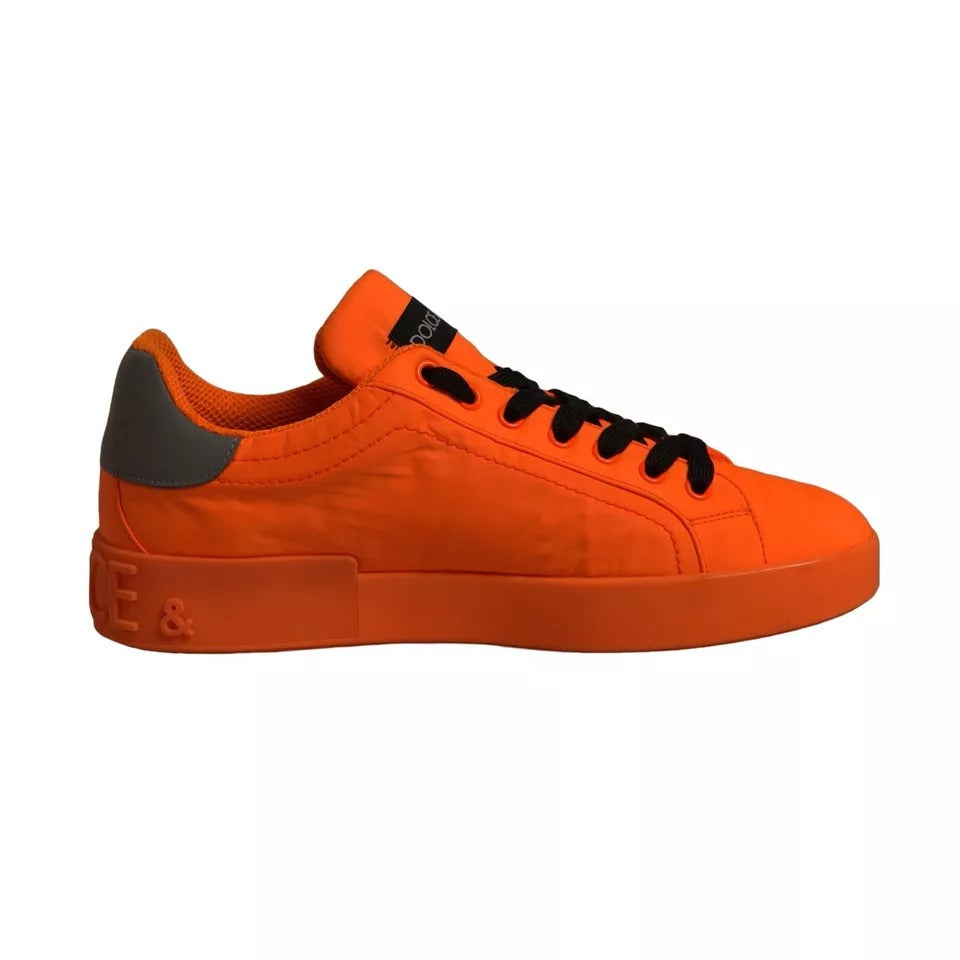 Dolce & Gabbana Orange Portofino Logo Tape Männer Turnschuhe Schuhe