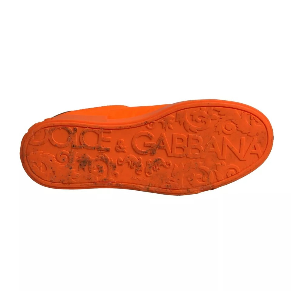 Dolce & Gabbana Orange Portofino Logo Tape Männer Turnschuhe Schuhe