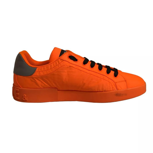 Dolce & Gabbana Orange Portofino Logo Tape Männer Turnschuhe Schuhe