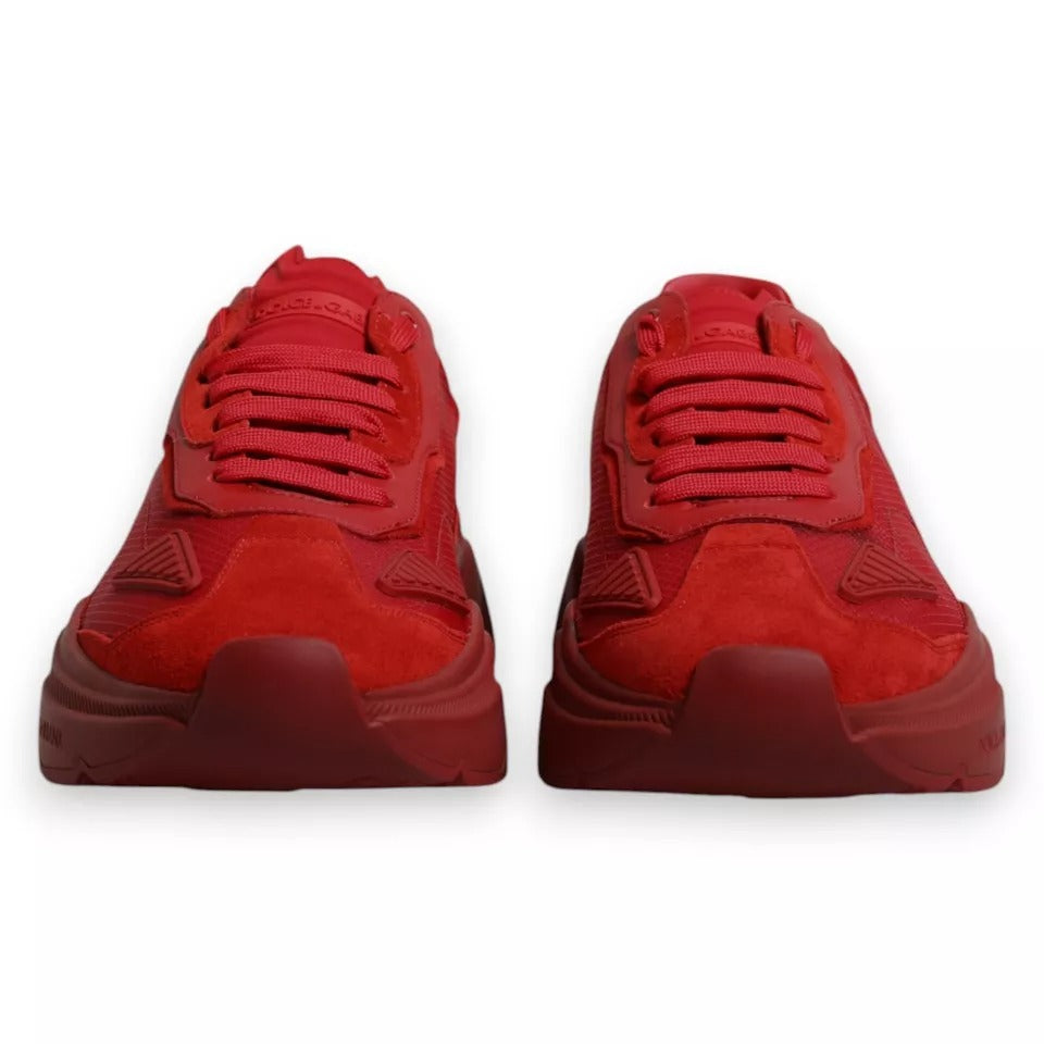 Dolce & Gabbana Red Leather Daymaster Low Top Sneakers Shoes