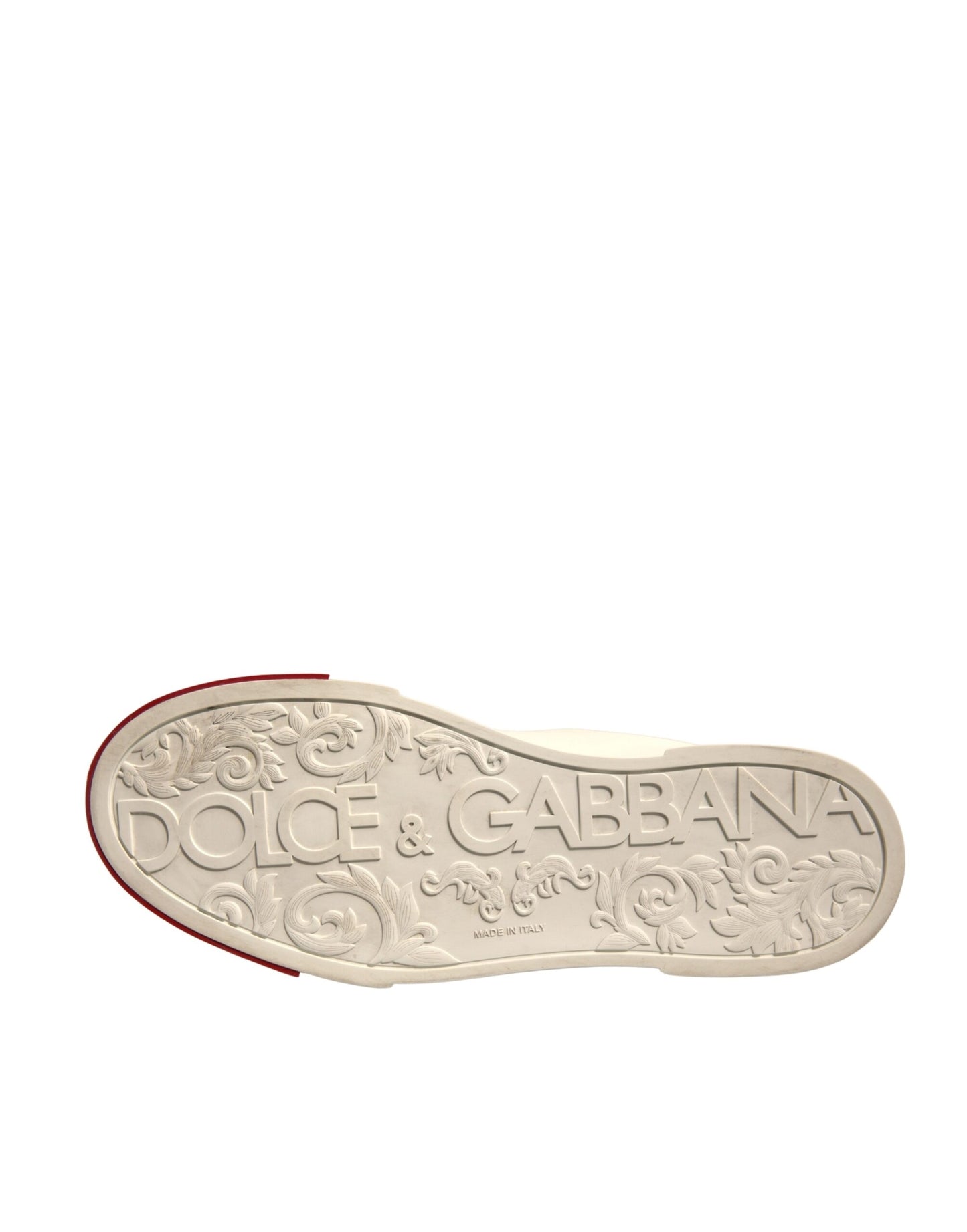 Dolce & Gabbana Weiß Leder Logo Portofino Turnschuhe Schuhe