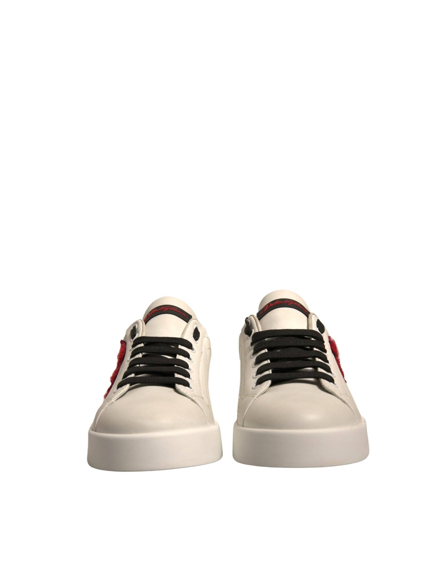 Dolce & Gabbana Weißes Leder DG Logo Low Top Sneakers Schuhe