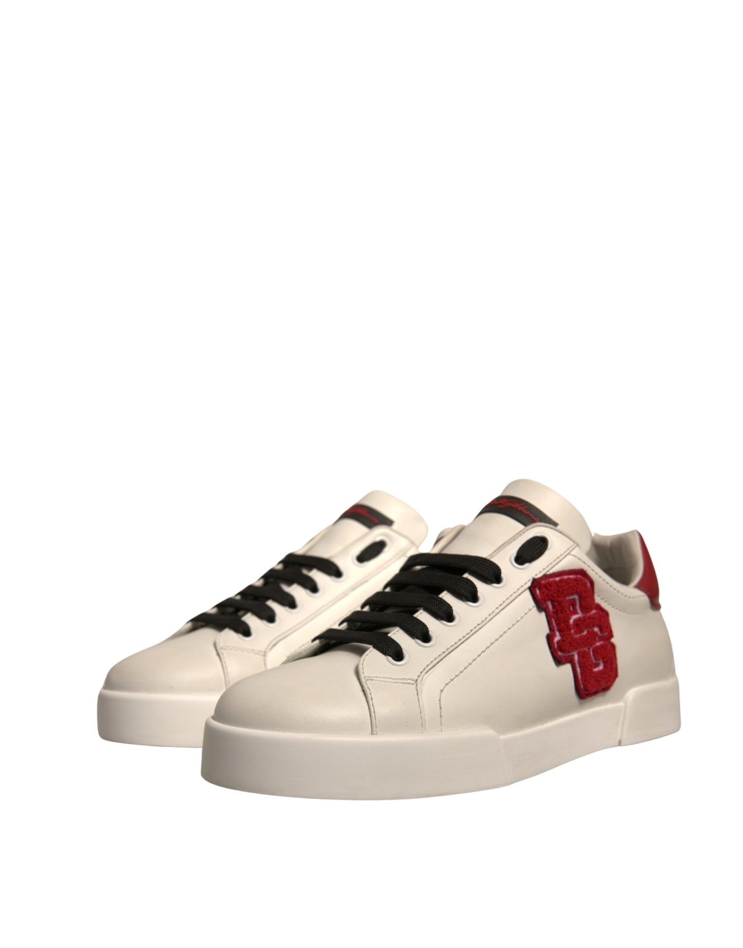 Dolce & Gabbana Weißes Leder DG Logo Low Top Sneakers Schuhe