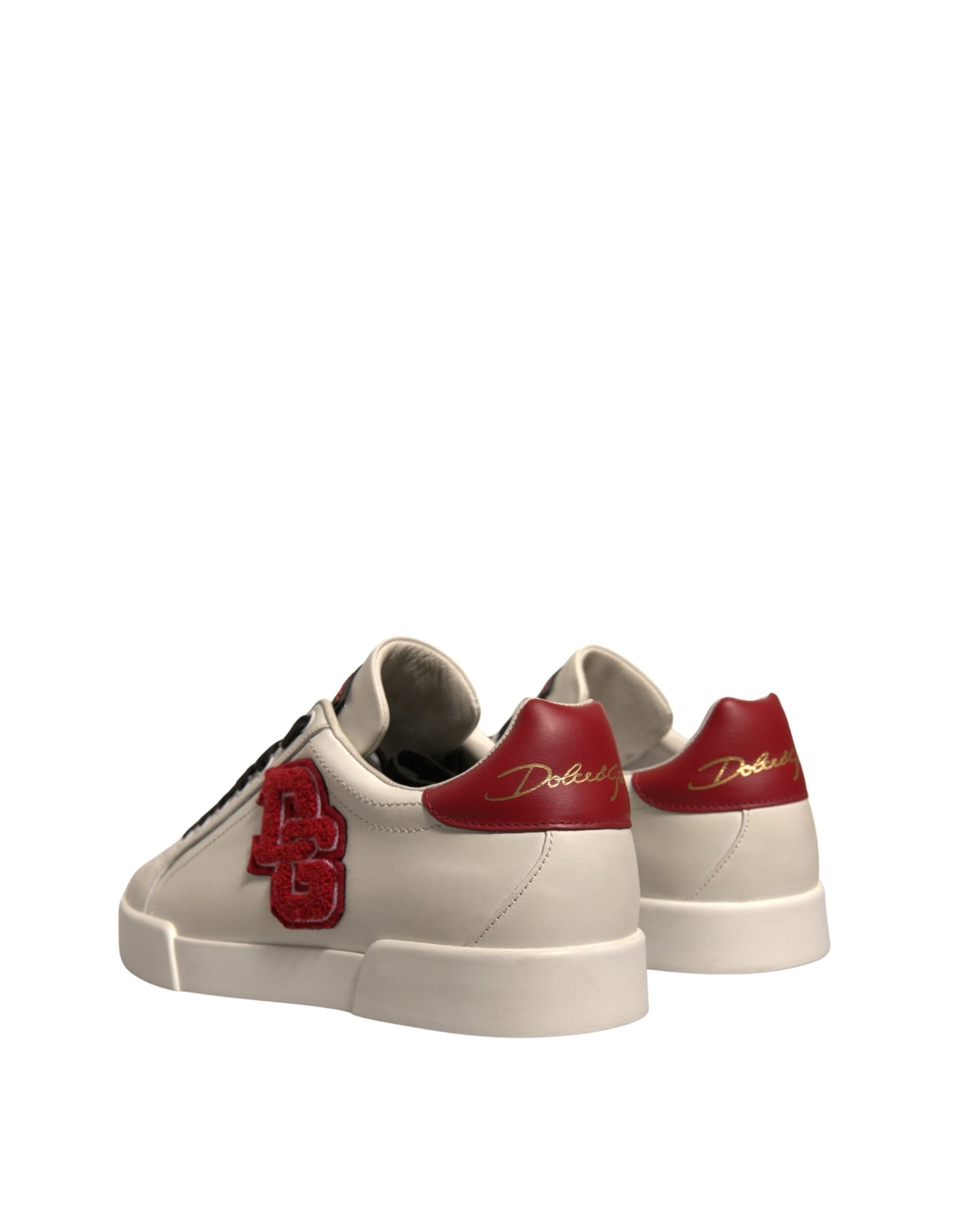 Dolce & Gabbana Weißes Leder DG Logo Low Top Sneakers Schuhe