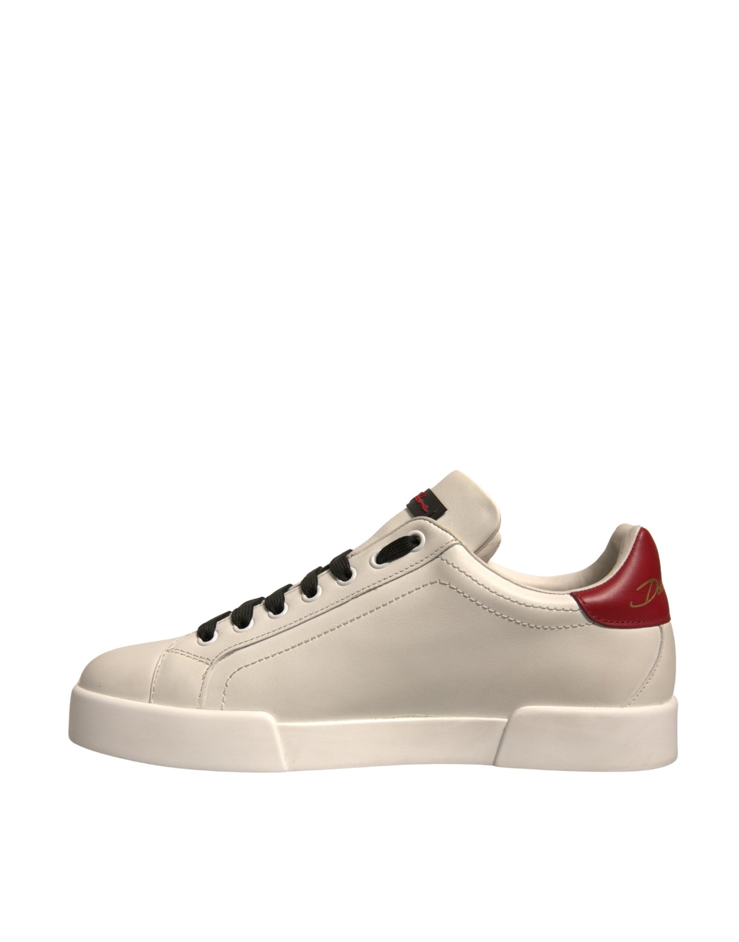 Dolce & Gabbana Weißes Leder DG Logo Low Top Sneakers Schuhe