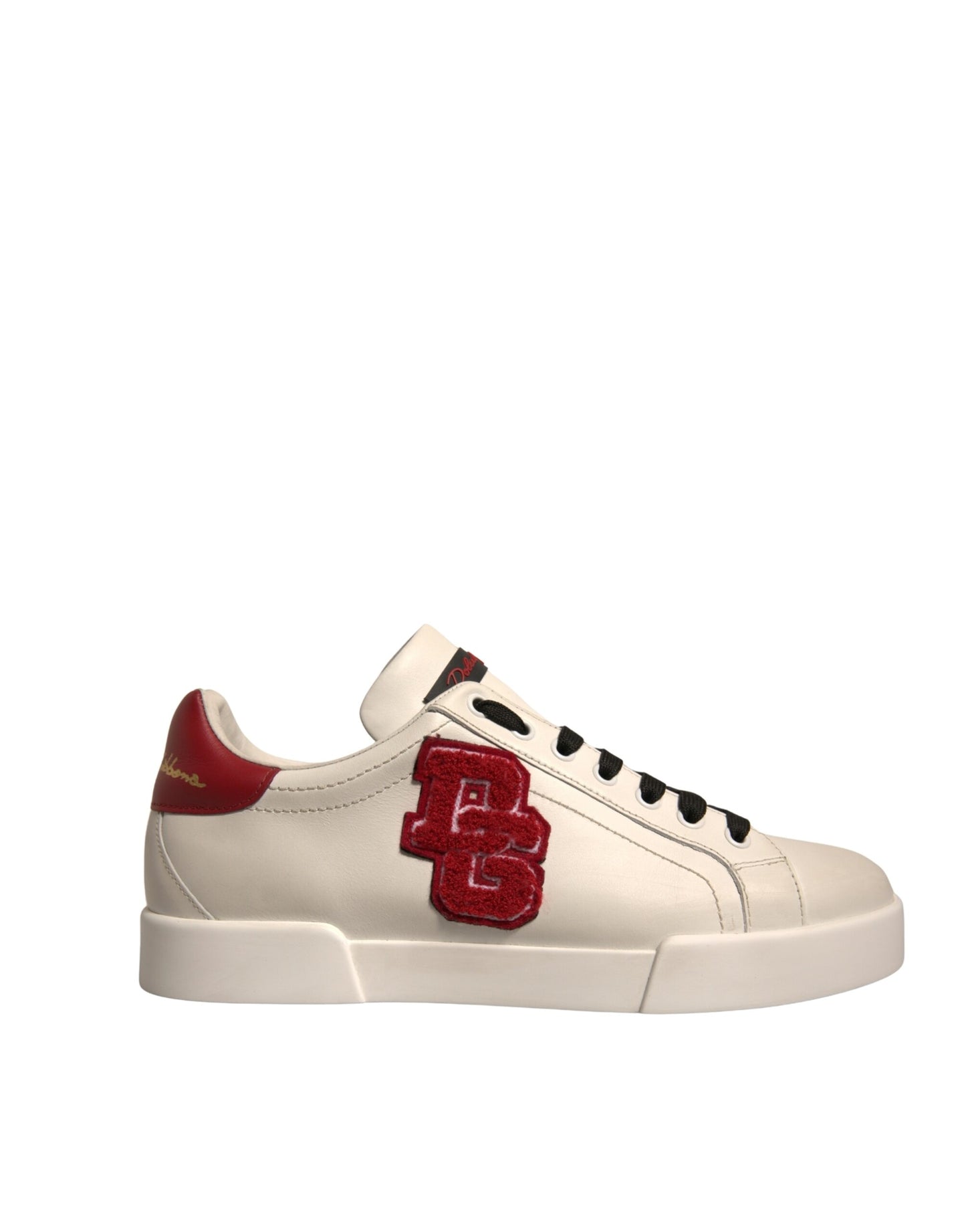 Dolce & Gabbana Weißes Leder DG Logo Low Top Sneakers Schuhe