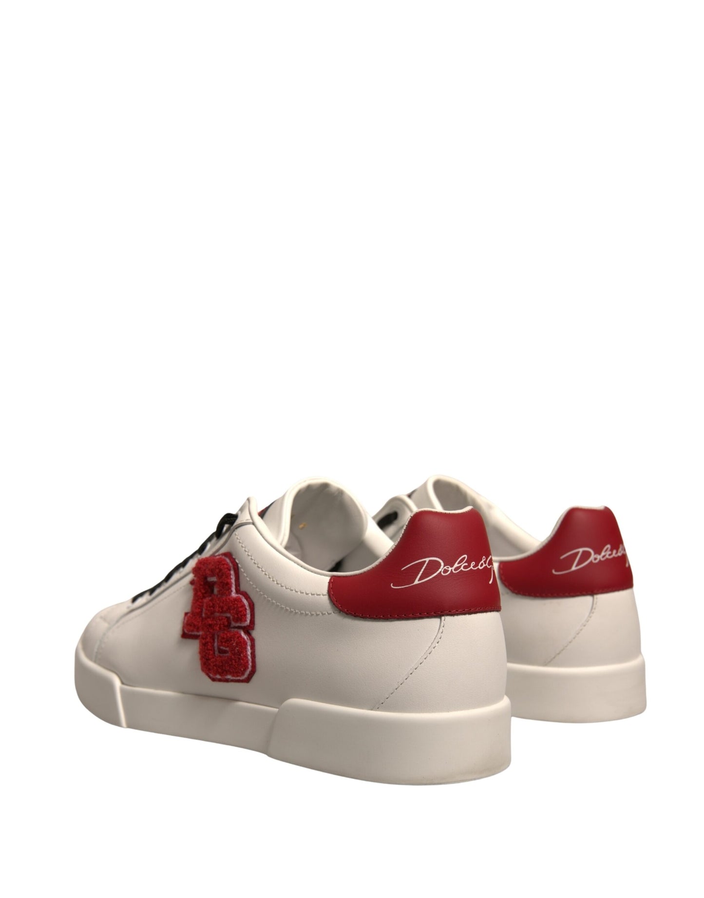 Dolce & Gabbana Weißes Leder DG Logo Low Top Sneakers Schuhe