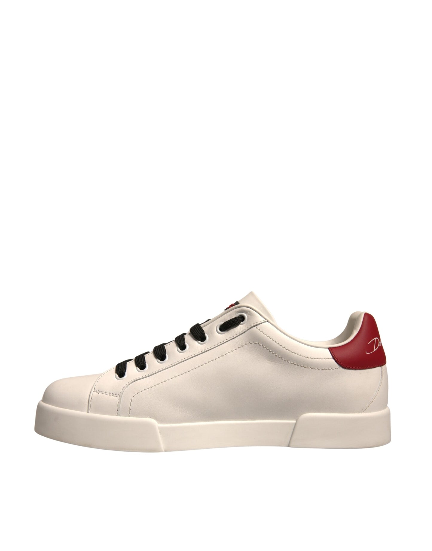 Dolce & Gabbana Weißes Leder DG Logo Low Top Sneakers Schuhe