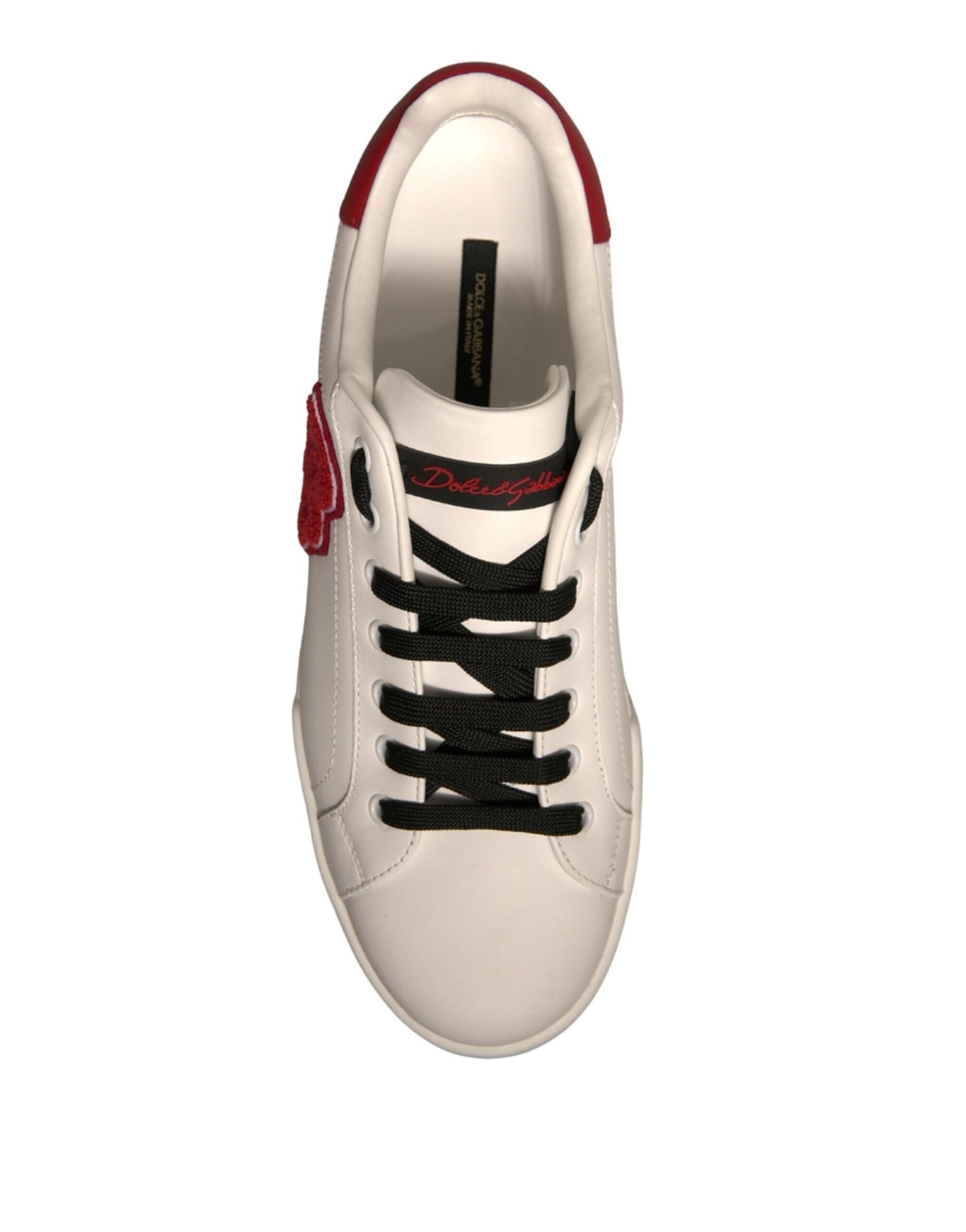 Dolce & Gabbana Weißes Leder DG Logo Low Top Sneakers Schuhe