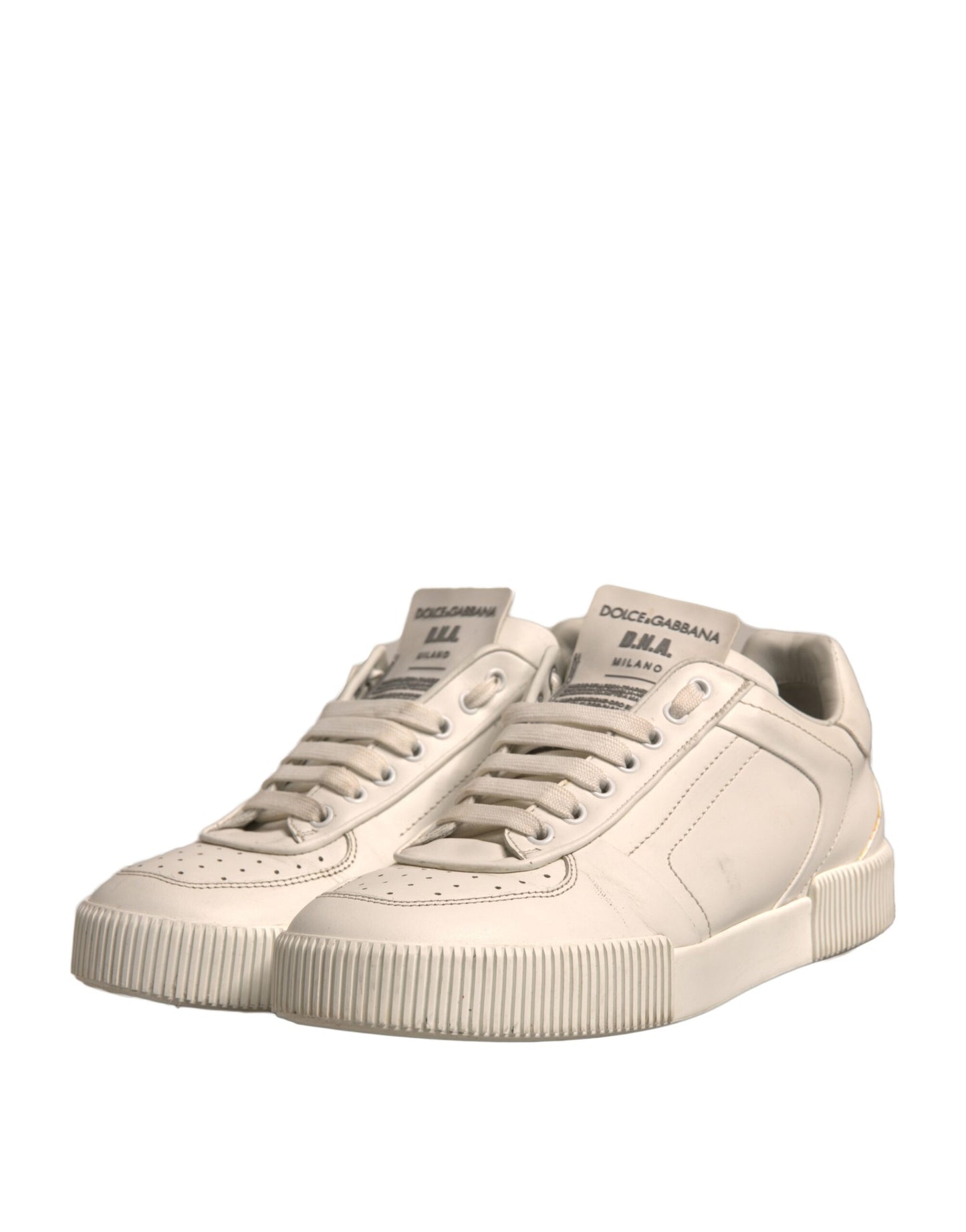 Dolce & Gabbana Weiß Miami Leder Low Top Turnschuhe Schuhe