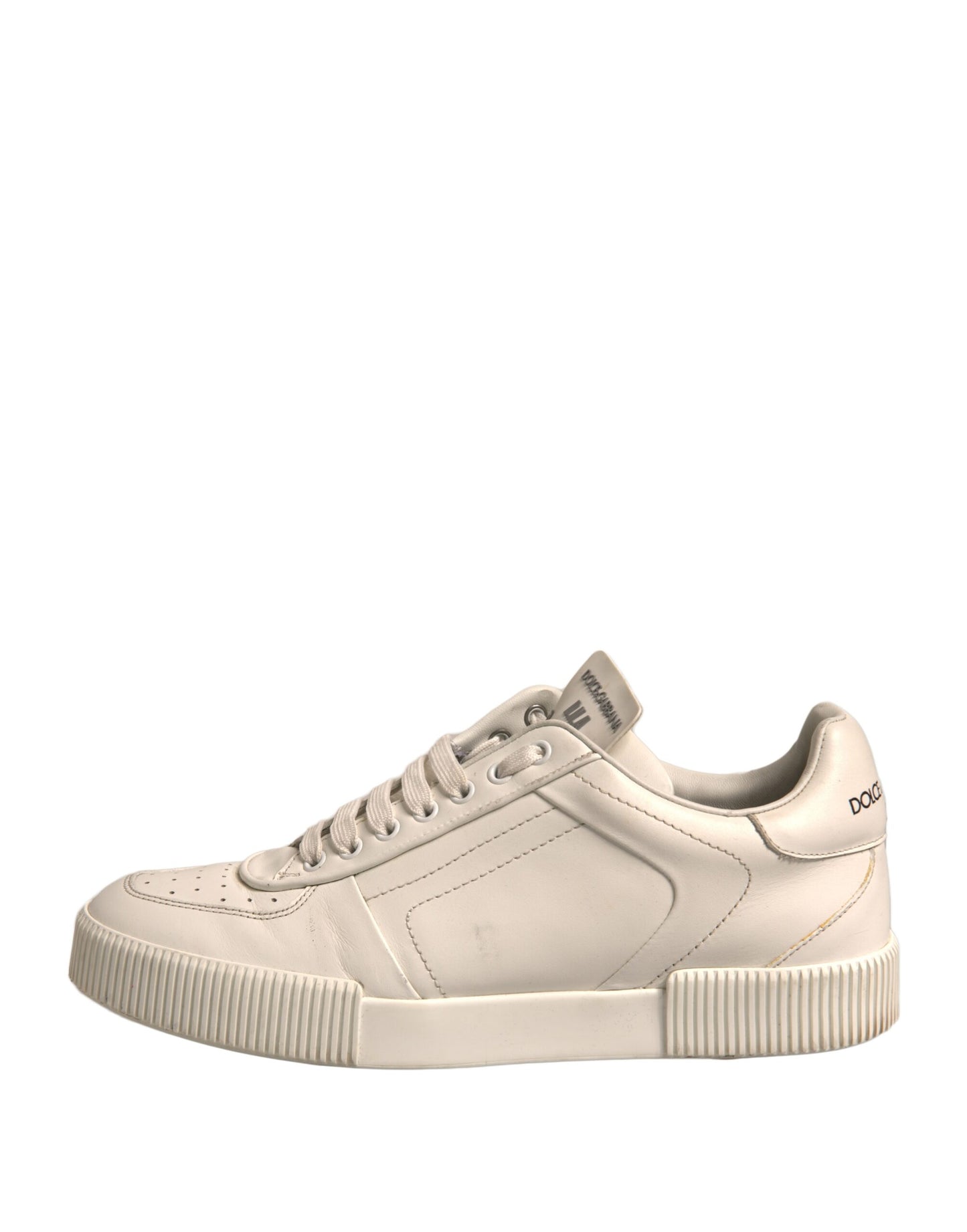 Dolce & Gabbana Weiß Miami Leder Low Top Turnschuhe Schuhe