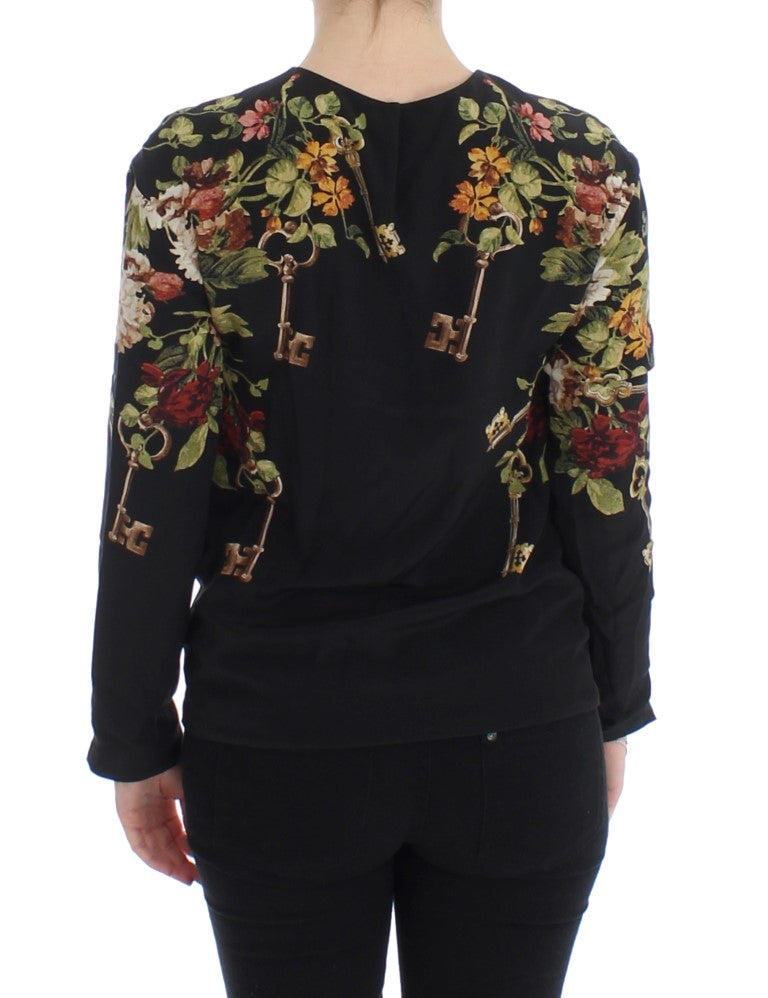 Dolce &amp; Gabbana Elegant silk blouse with medieval print