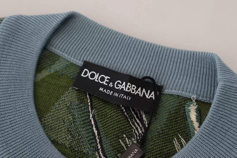 Dolce & Gabbana Dschungel Wolle Seide Pullover Logo Pullover