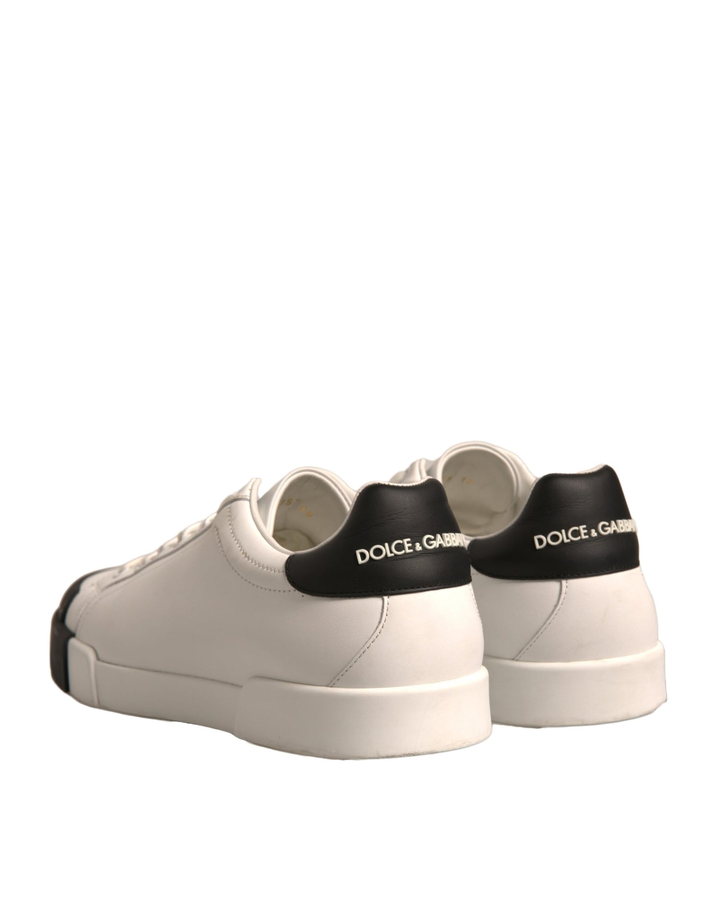 Dolce & Gabbana Weiß Leder Logo Portofino Turnschuhe Schuhe