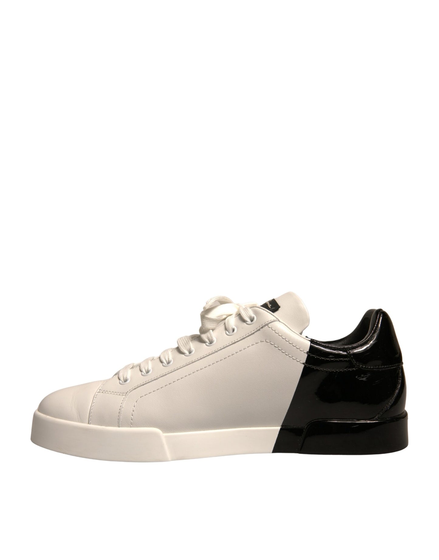 Dolce & Gabbana Weiß Schwarz Logo Portofino Sneaker Herren Schuhe